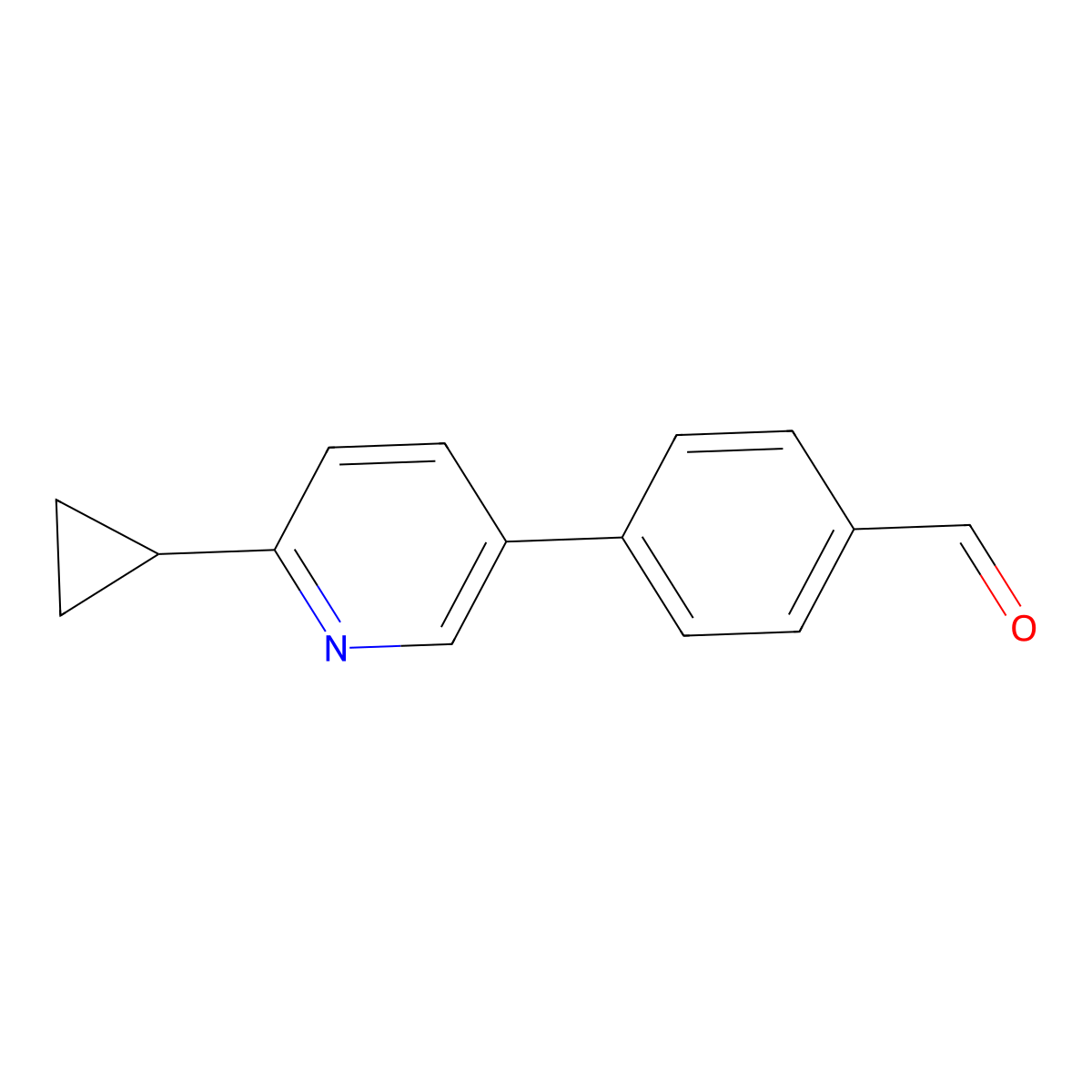 4-(6-Cyclopropyl-3-pyridinyl)benzaldehyde molecular structure, CAS 1554088-66-2