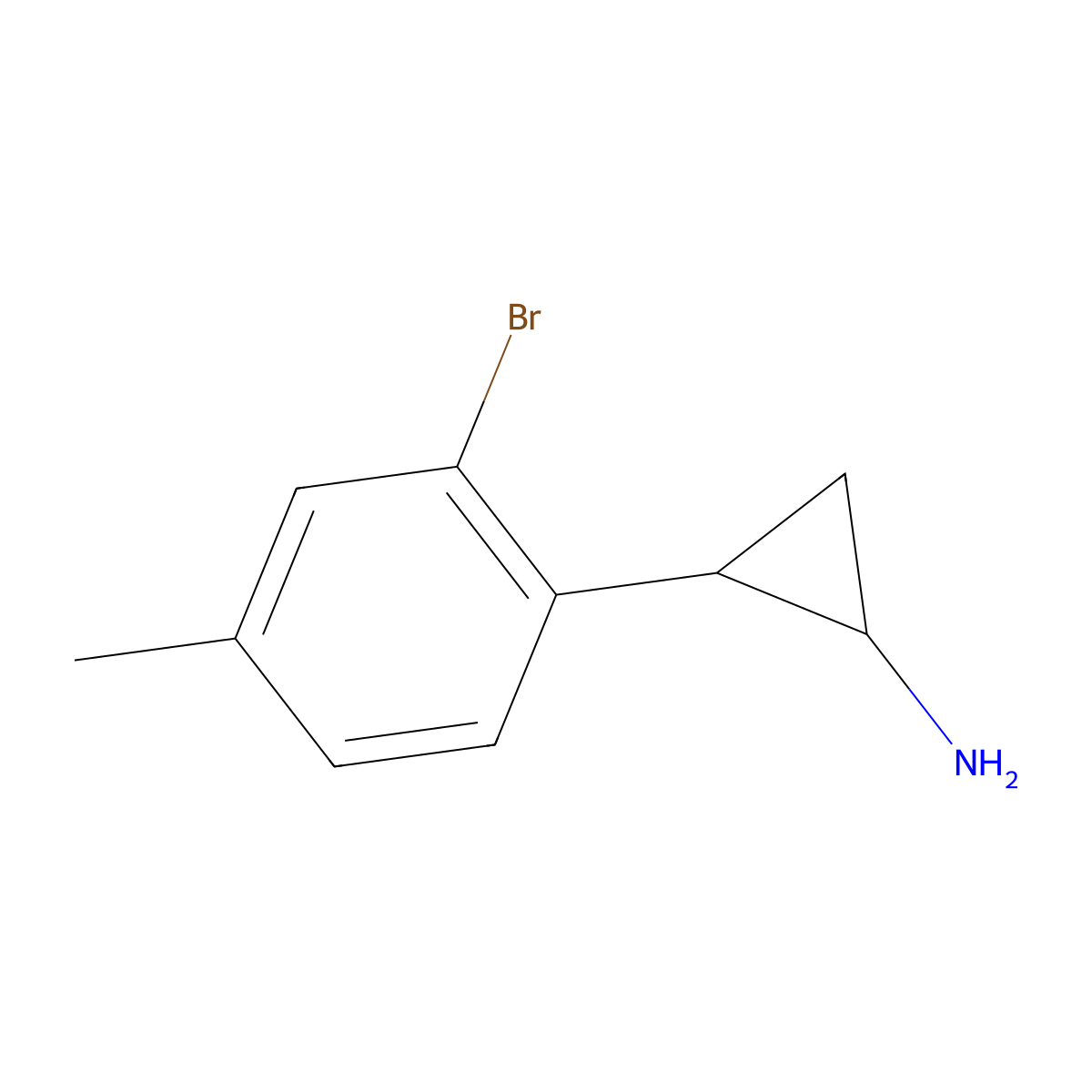 2-(2-Bromo-4-methylphenyl)cyclopropan-1-amine molecular structure, CAS 1554091-88-1