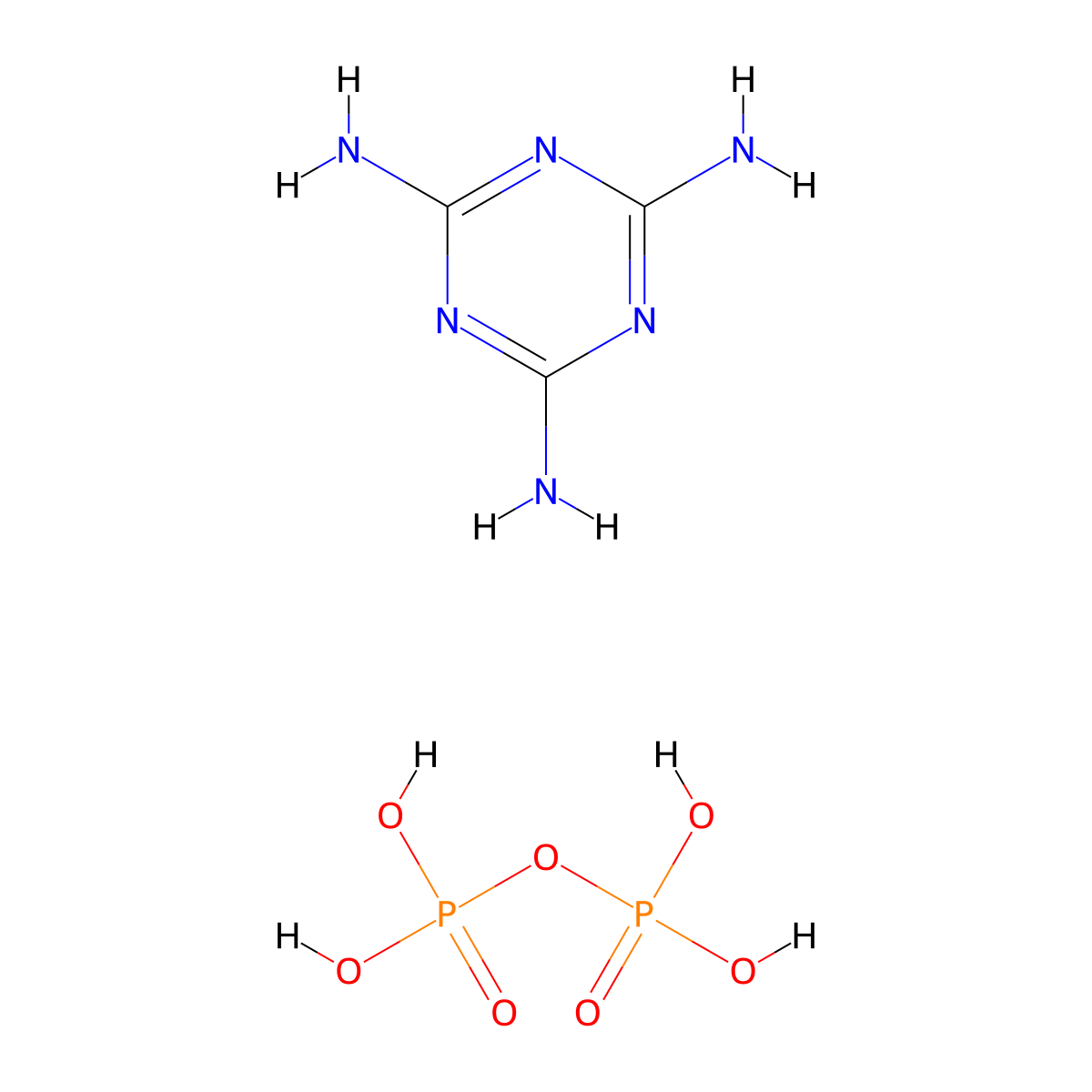 Diphosphoric acid, compd. with 1,3,5-triazine-2,4,6-triamine (1:?) molecular structure, CAS 15541-60-3