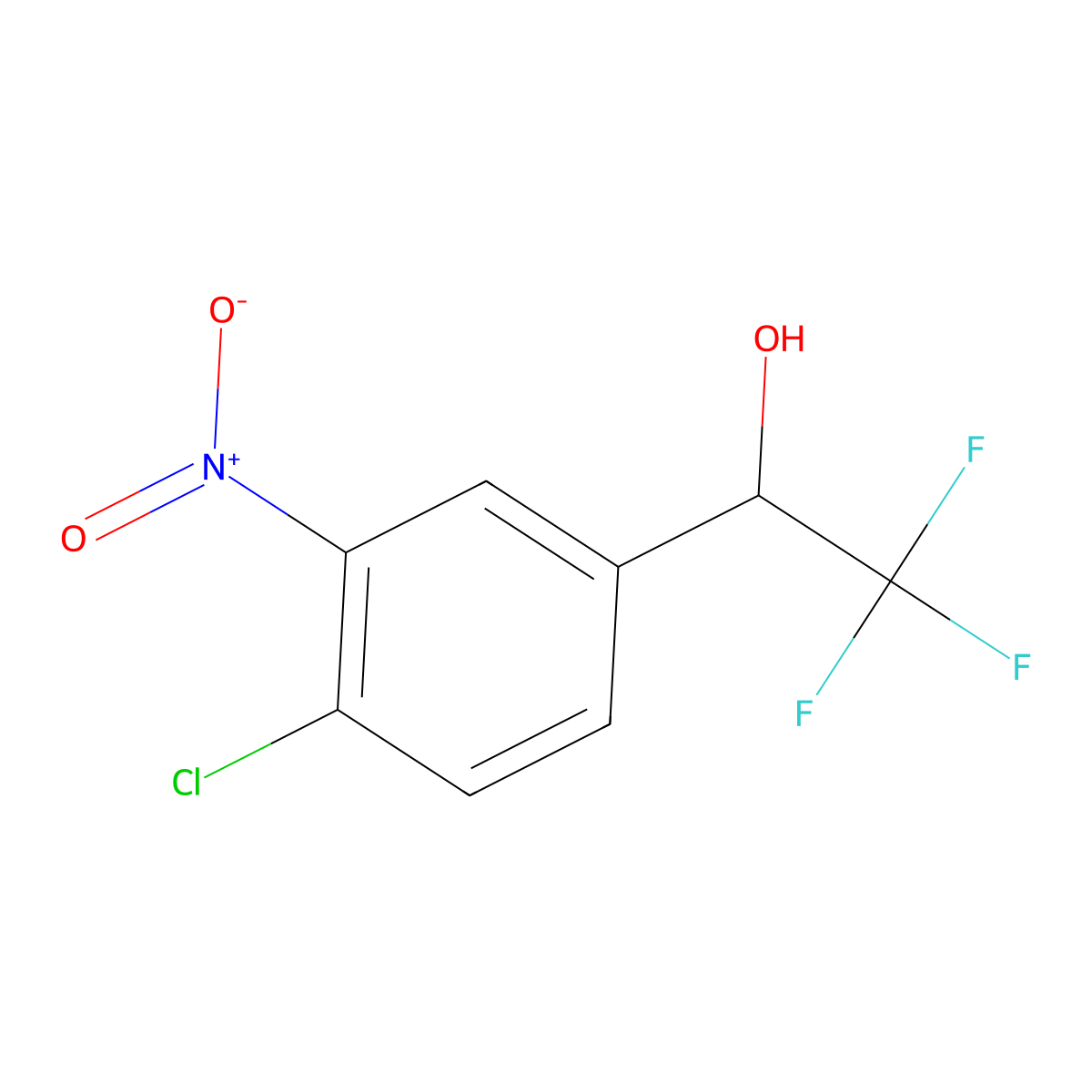 1-(4-Chloro-3-nitrophenyl)-2,2,2-trifluoroethan-1-ol molecular structure, CAS 1554108-97-2