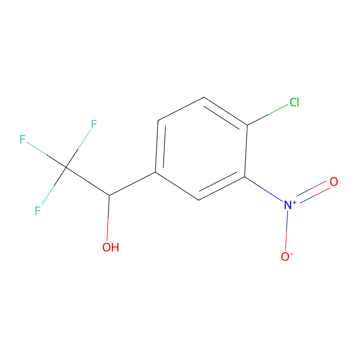 1-(4-Chloro-3-nitrophenyl)-2,2,2-trifluoroethan-1-ol molecular structure, CAS 1554108-97-2