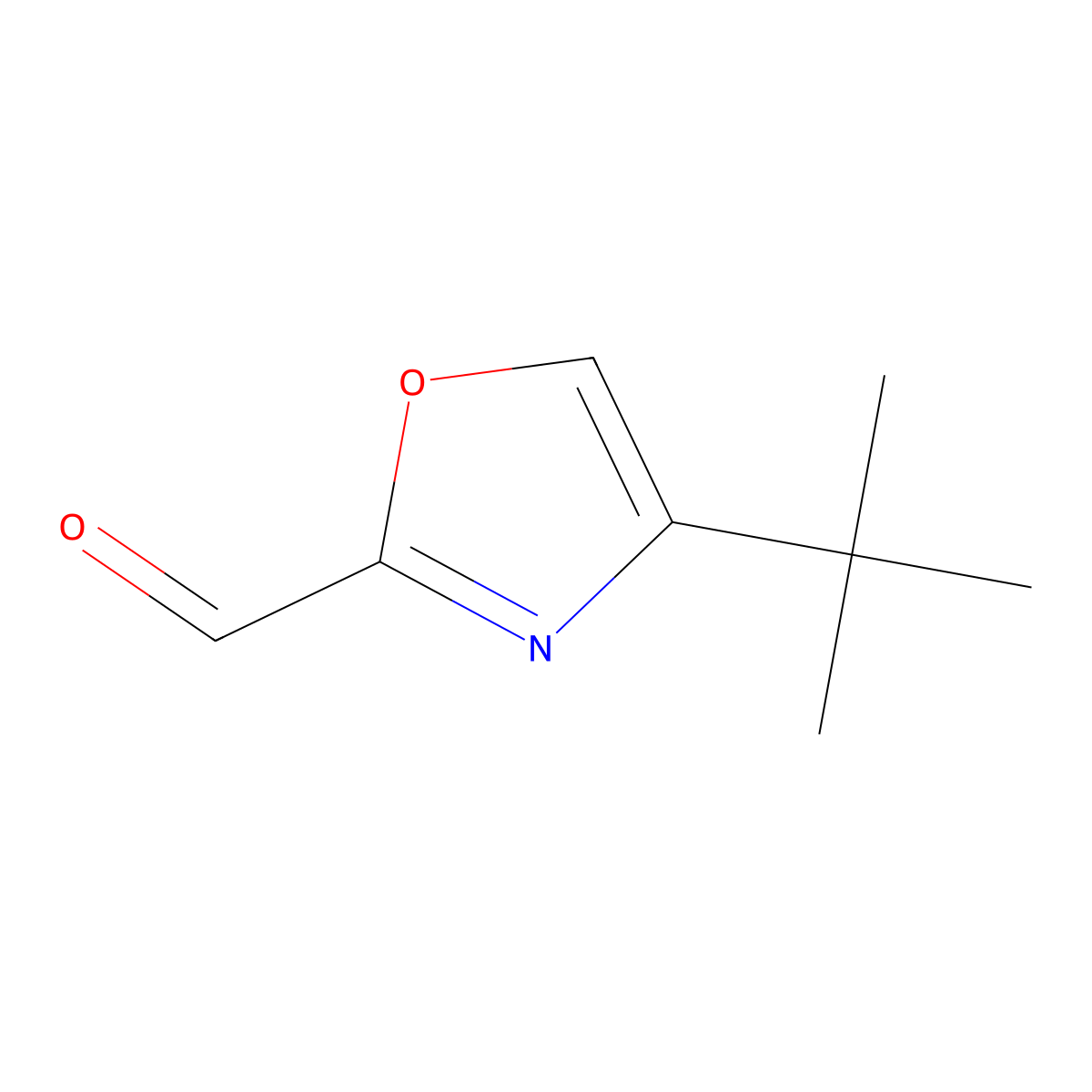 4-Tert-butyl-1,3-oxazole-2-carbaldehyde molecular structure, CAS 1554112-75-2