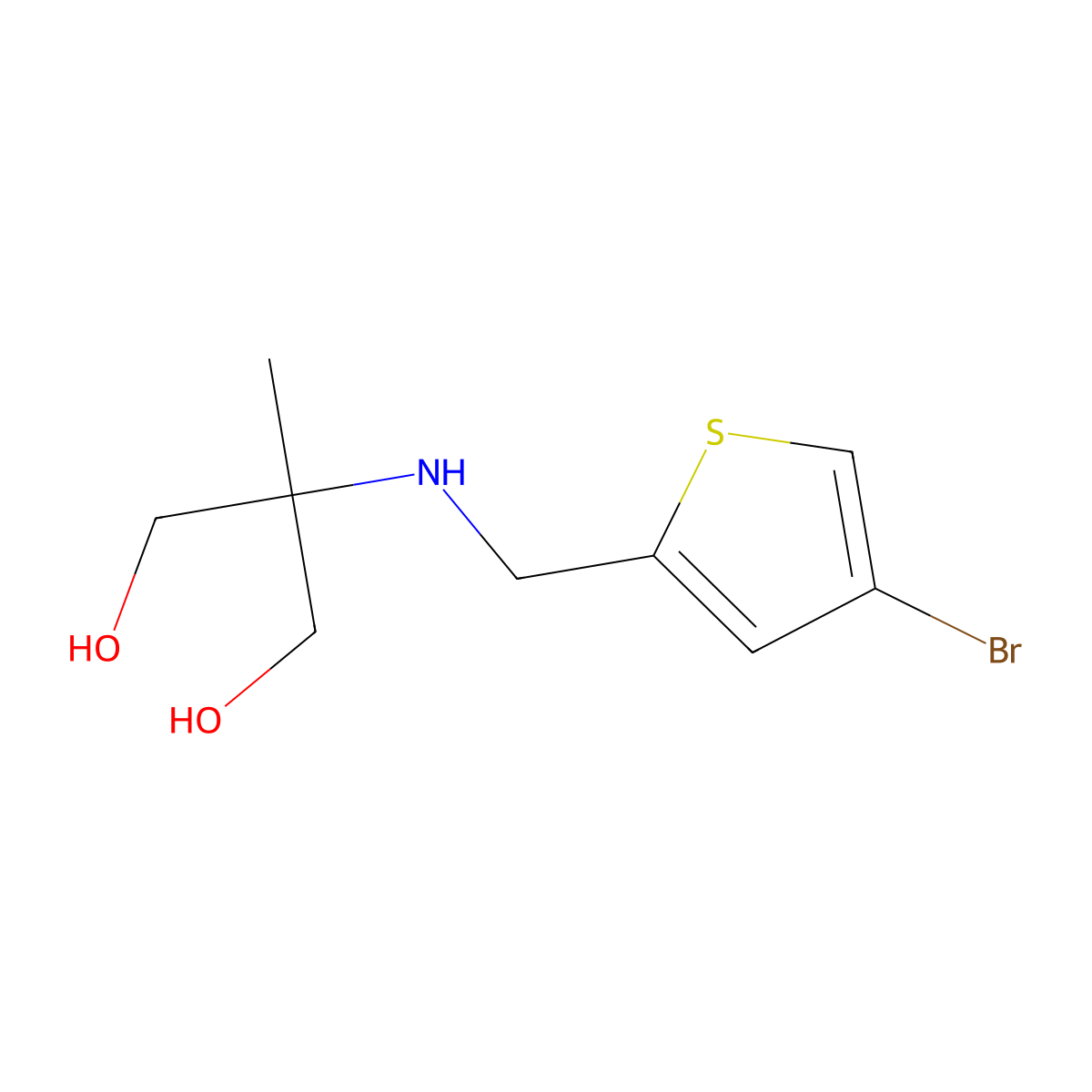 2-{[(4-Bromothiophen-2-yl)methyl]amino}-2-methylpropane-1,3-diol molecular structure, CAS 1554136-83-2