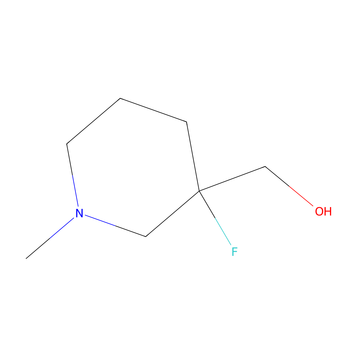 (3-Fluoro-1-methyl-3-piperidyl)methanol molecular structure, CAS 1554145-96-8