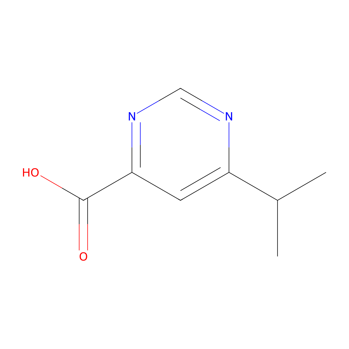 6-(Propan-2-yl)pyrimidine-4-carboxylic acid molecular structure, CAS 1554165-02-4