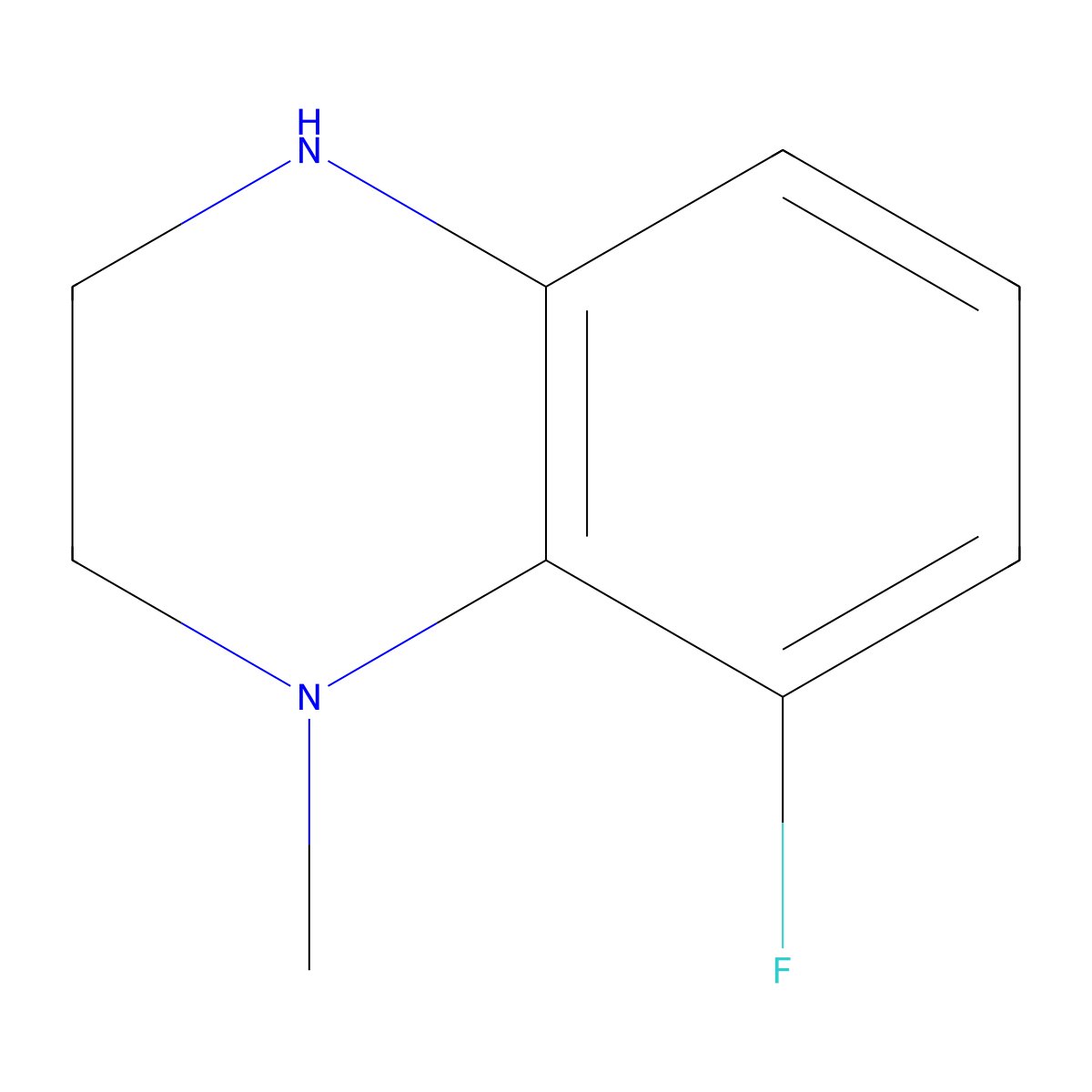 8-Fluoro-1-methyl-1,2,3,4-tetrahydroquinoxaline molecular structure, CAS 1554165-07-9
