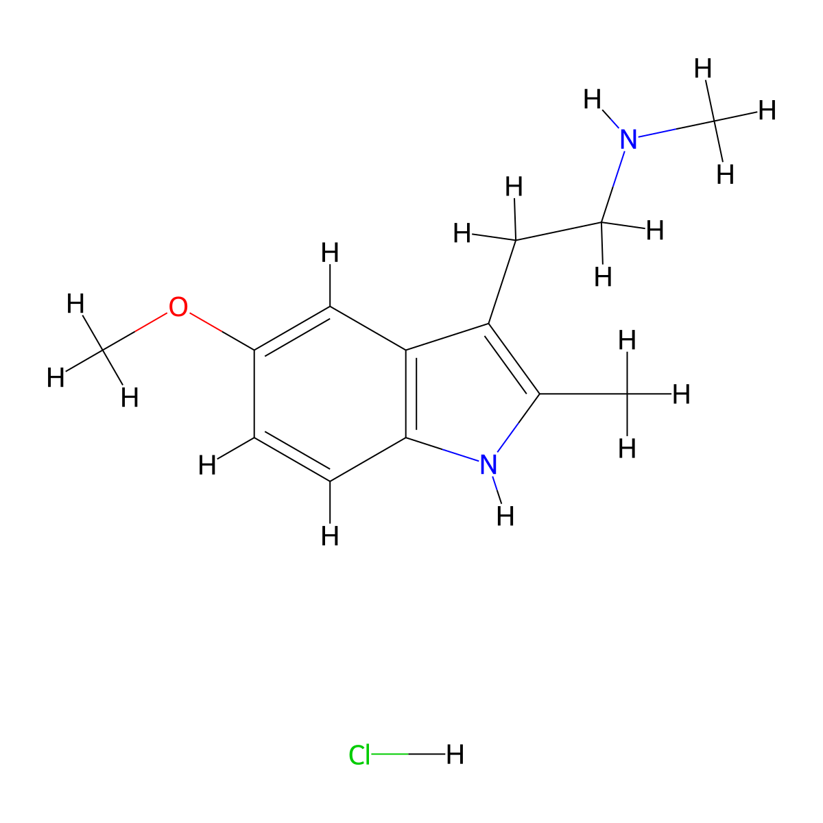 [2-(5-methoxy-2-methyl-1H-indol-3-yl)ethyl](methyl)amine hydrochloride molecular structure, CAS 1554166-19-6