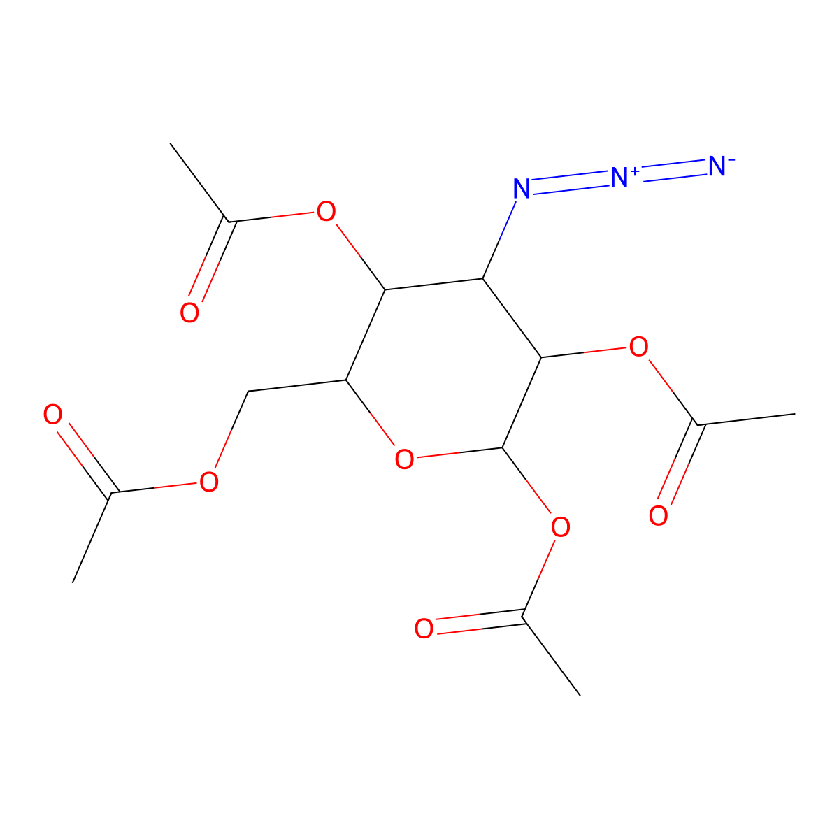 1,2,4,6-tetra-O-acetyl-3-azido-3-deoxy-D-galactopyranose molecular structure, CAS 155417-78-0