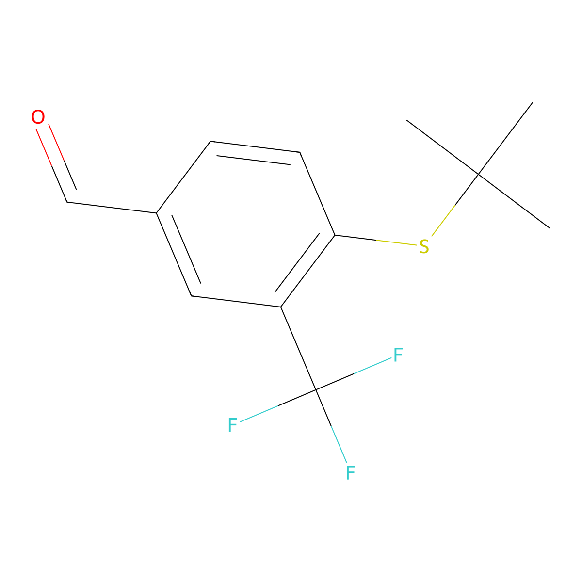 4-[(1,1-Dimethylethyl)thio]-3-(trifluoromethyl)benZaldehyde molecular structure, CAS 1554171-73-1
