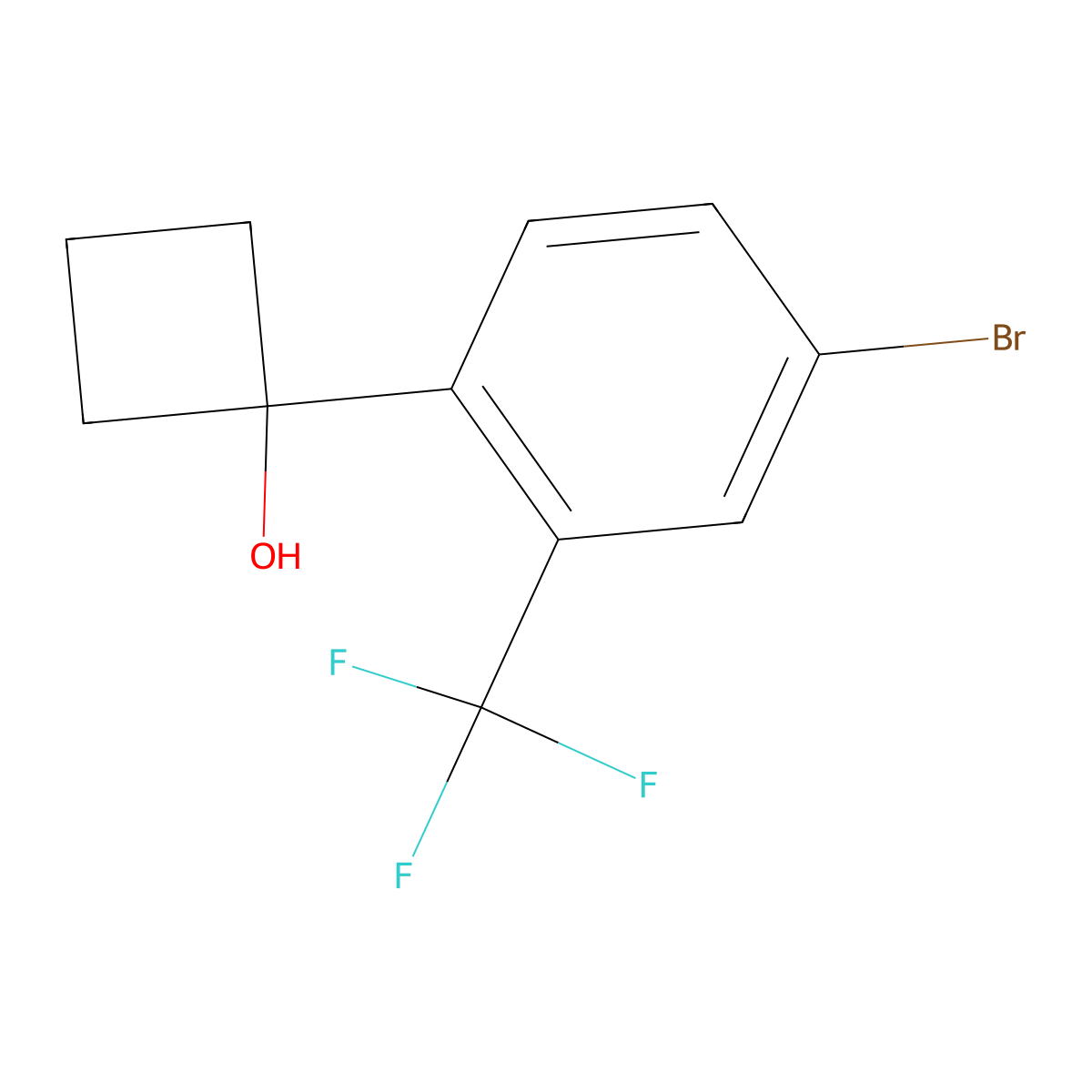 1-(4-Bromo-2-(trifluoromethyl)phenyl)cyclobutanol molecular structure, CAS 1554173-61-3