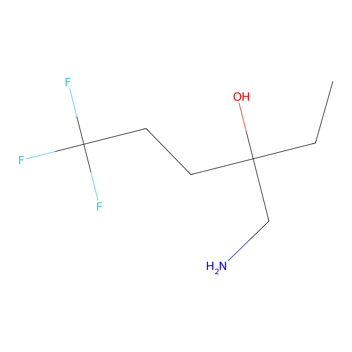3-(Aminomethyl)-6,6,6-trifluorohexan-3-ol molecular structure, CAS 1554175-50-6