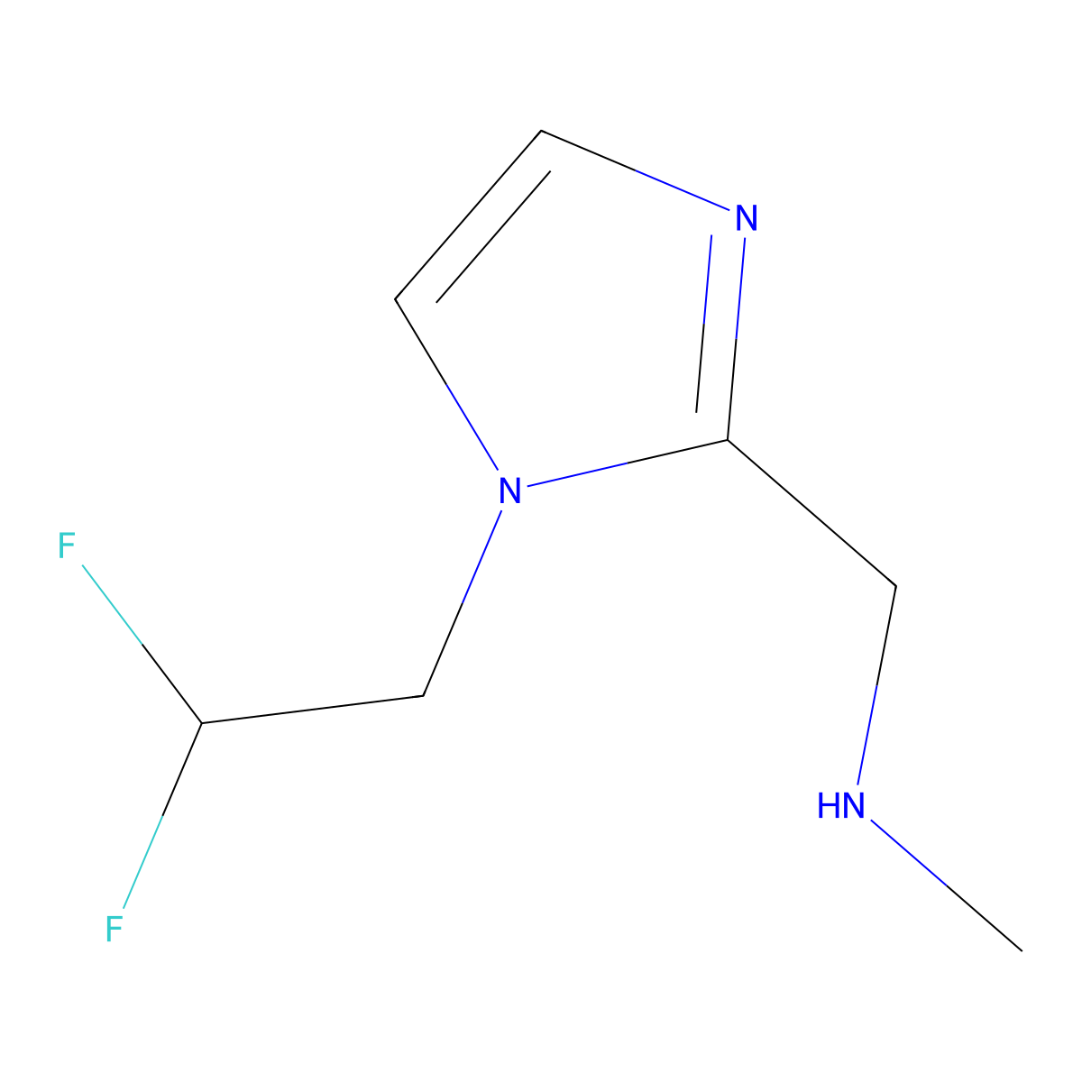([1-(2,2-Difluoroethyl)-1H-imidazol-2-YL]methyl)(methyl)amine molecular structure, CAS 1554179-46-2