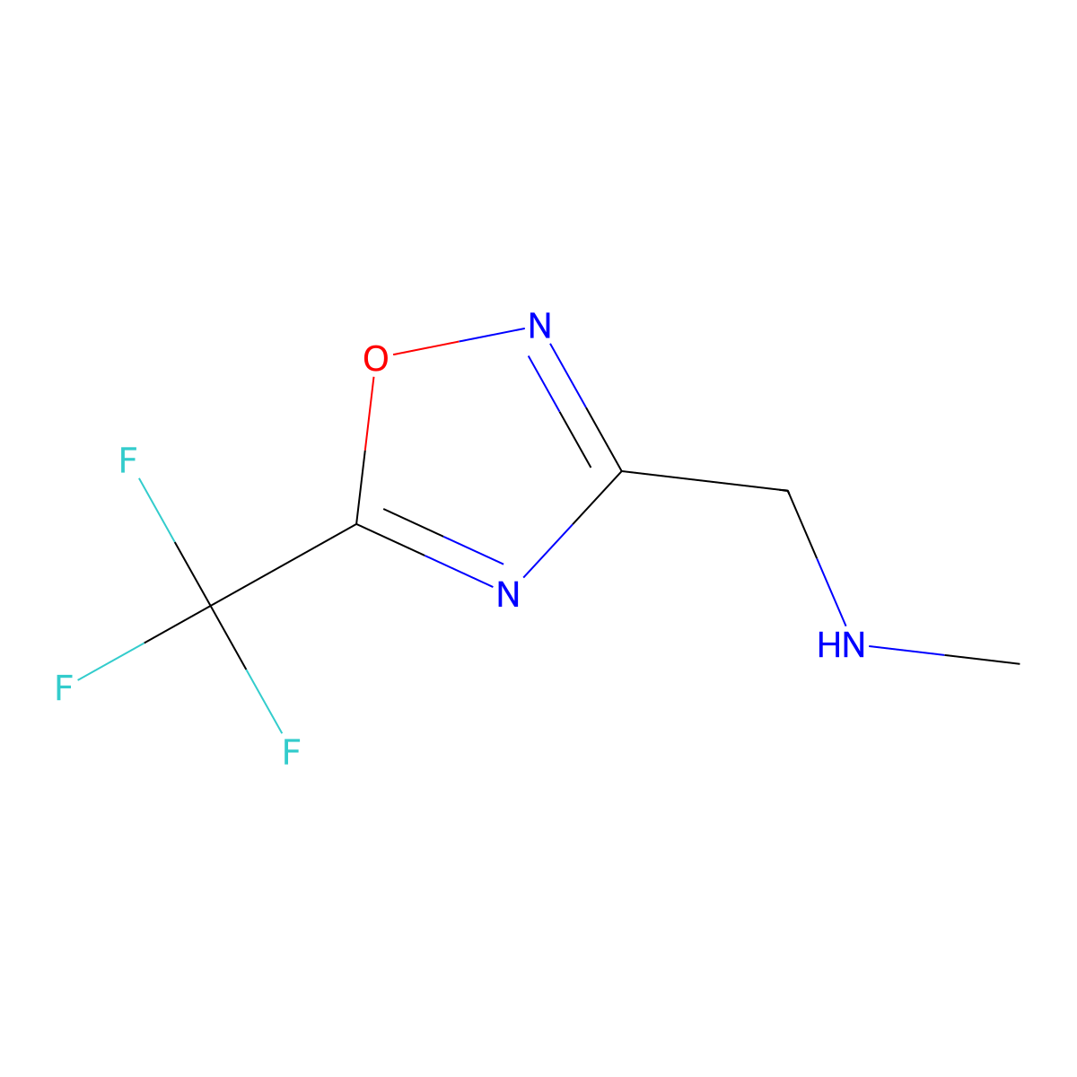 Methyl({[5-(trifluoromethyl)-1,2,4-oxadiazol-3-yl]methyl})amine molecular structure, CAS 1554185-73-7
