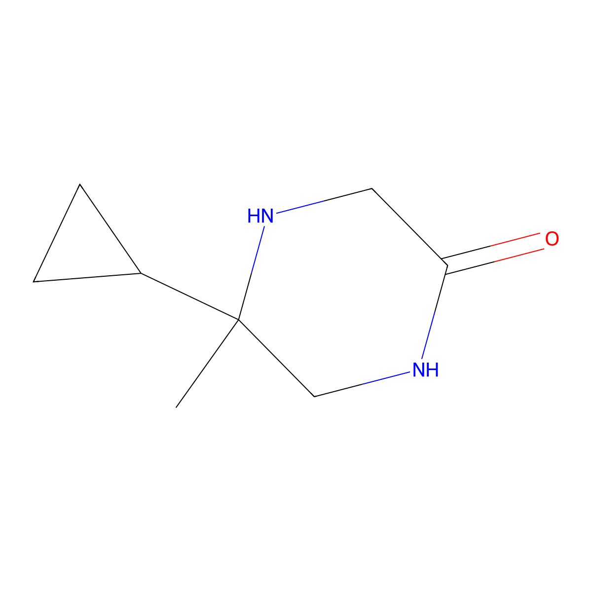 5-Cyclopropyl-5-methylpiperazin-2-one molecular structure, CAS 1554197-01-1