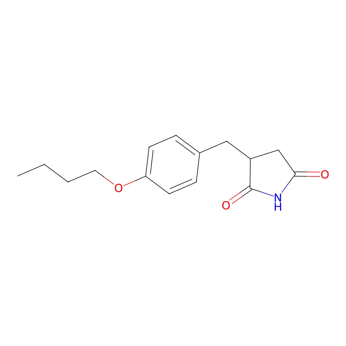 3-(4-Butoxybenzyl)pyrrolidine-2,5-dione molecular structure, CAS 15542-91-3