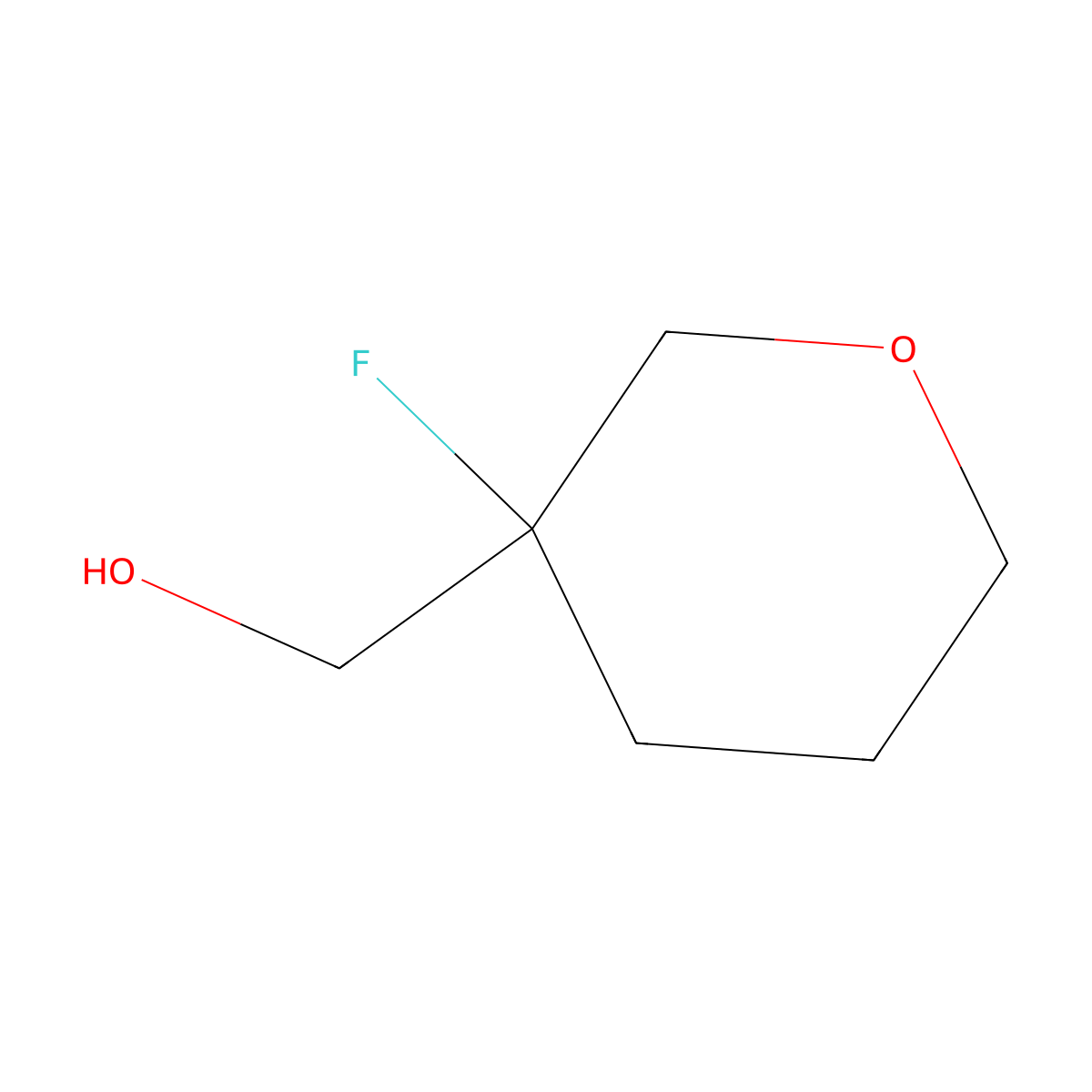 (3-Fluorooxan-3-yl)methanol molecular structure, CAS 1554200-18-8