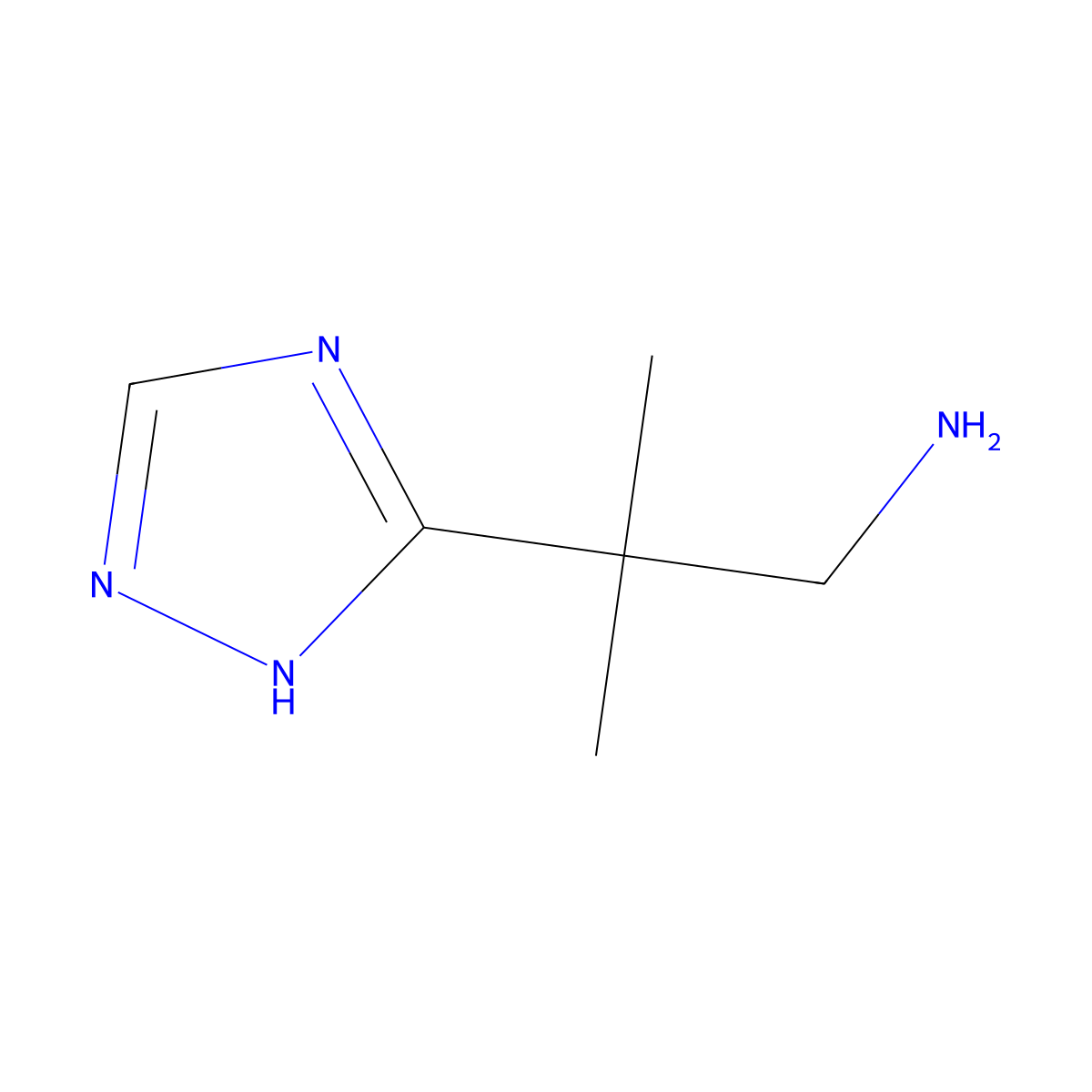 2-methyl-2-(1H-1,2,4-triazol-3-yl)propan-1-amine molecular structure, CAS 1554200-32-6