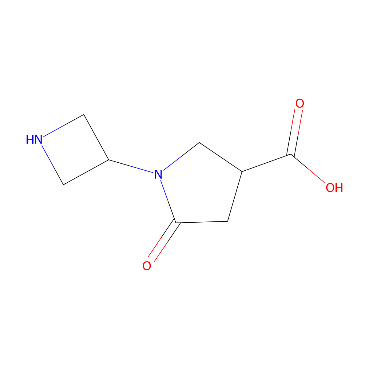1-(Azetidin-3-yl)-5-oxopyrrolidine-3-carboxylic acid molecular structure, CAS 1554204-05-5