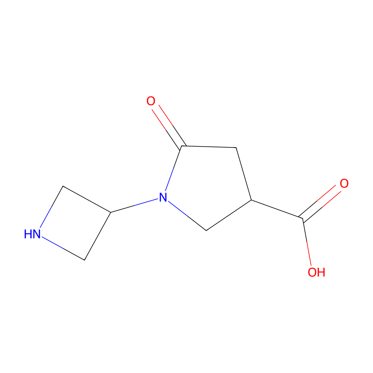 1-(Azetidin-3-yl)-5-oxopyrrolidine-3-carboxylic acid molecular structure, CAS 1554204-05-5
