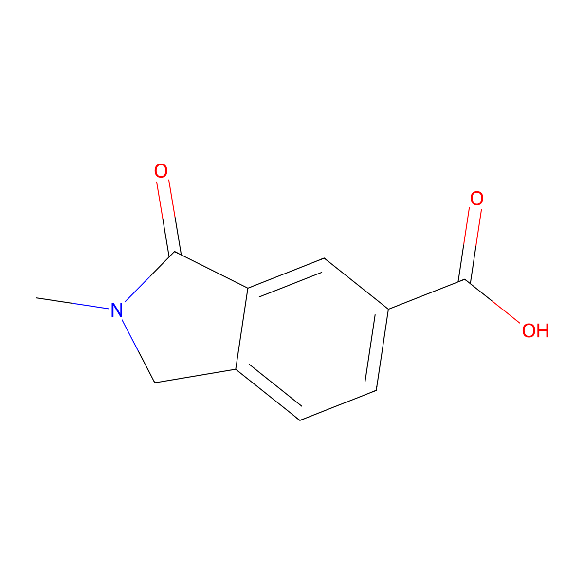 2-Methyl-3-oxoisoindoline-5-carboxylic acid molecular structure, CAS 1554206-04-0