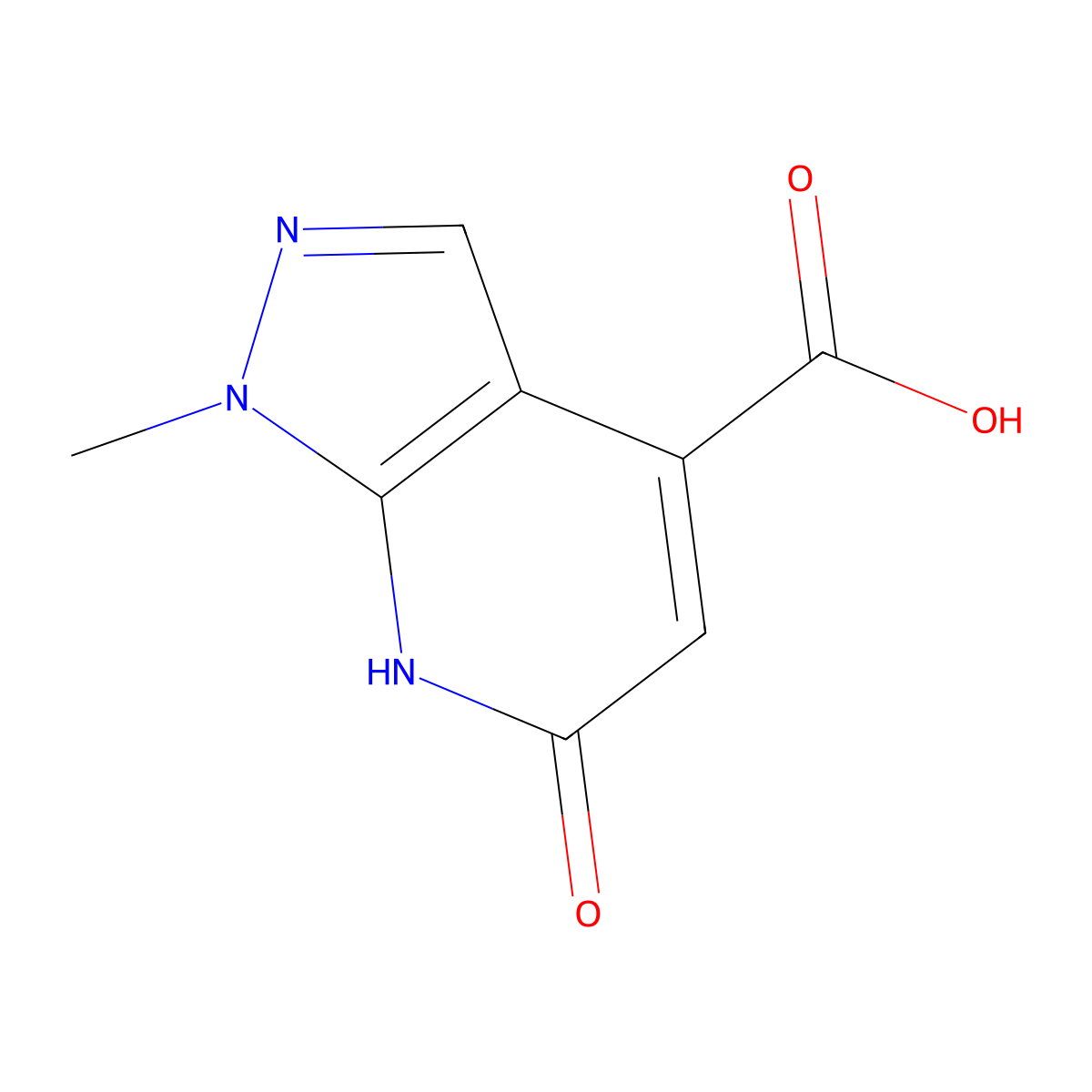 1-methyl-6-oxo-1H,6H,7H-pyrazolo[3,4-b]pyridine-4-carboxylic acid molecular structure, CAS 1554207-00-9