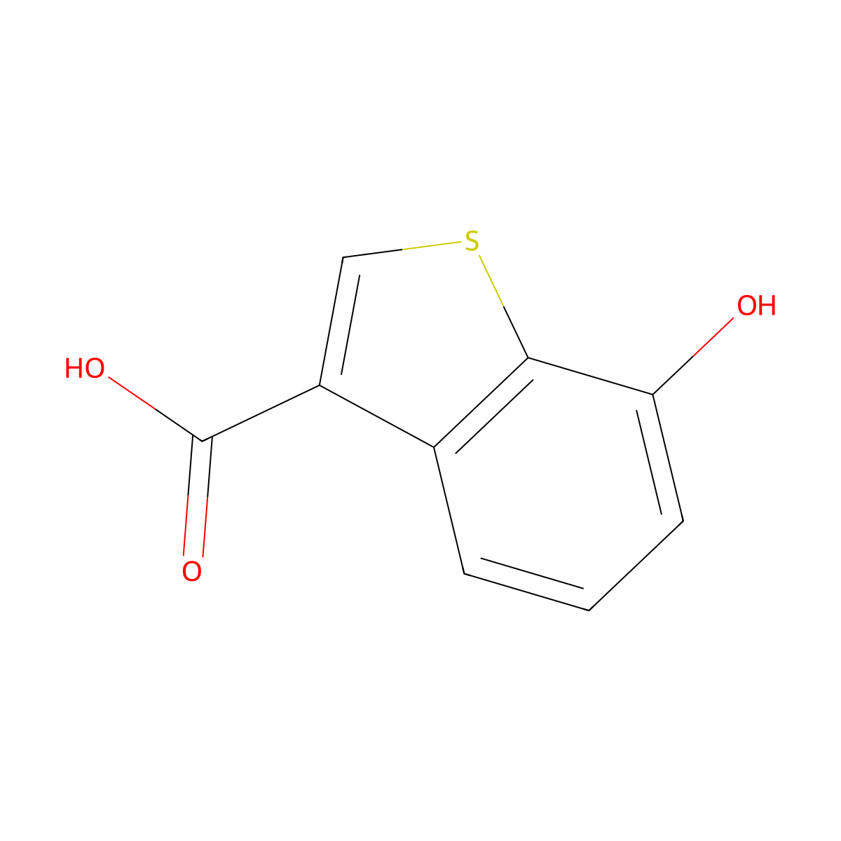 7-Hydroxybenzo[b]thiophene-3-carboxylic acid molecular structure, CAS 1554207-33-8