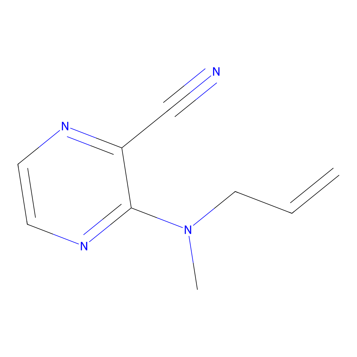 3-[Methyl(prop-2-enyl)amino]pyrazine-2-carbonitrile molecular structure, CAS 1554211-03-8