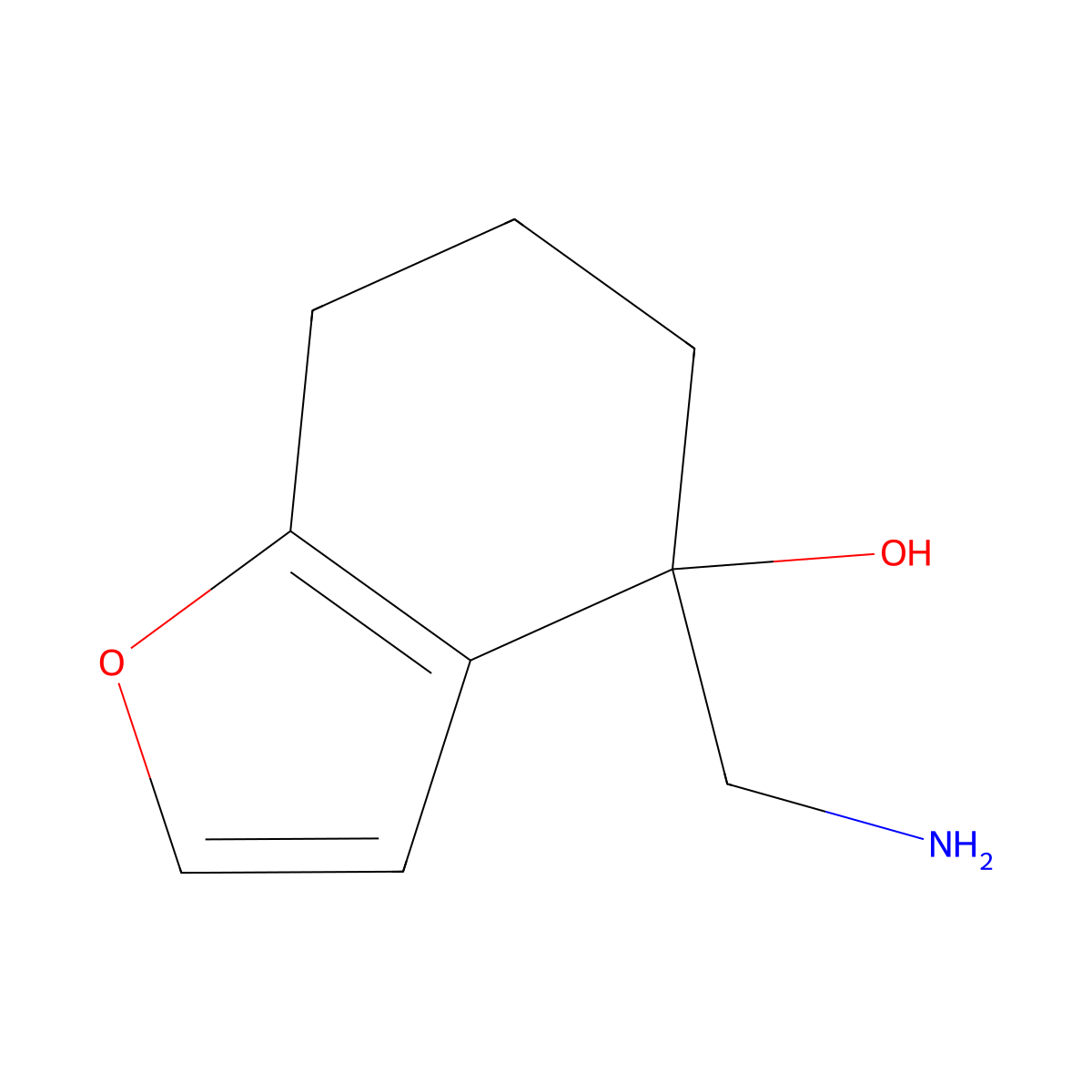 4-(Aminomethyl)-4,5,6,7-tetrahydro-1-benzofuran-4-ol molecular structure, CAS 1554221-47-4