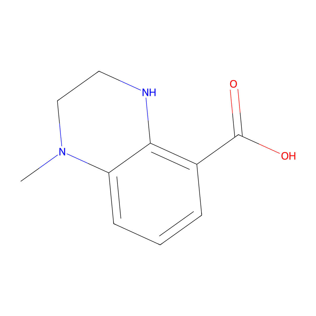 1-methyl-3,4-dihydro-2H-quinoxaline-5-carboxylic acid molecular structure, CAS 1554231-02-5