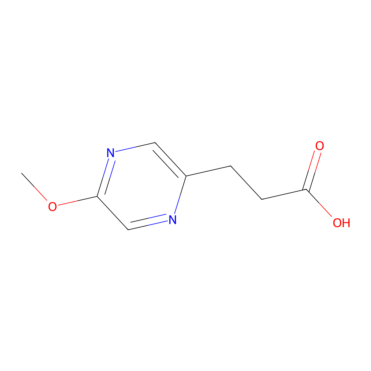 3-(5-Methoxypyrazin-2-yl)propanoic acid molecular structure, CAS 1554232-46-0