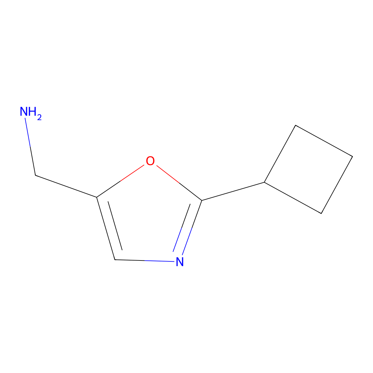 1-(2-Cyclobutyl-1,3-oxazol-5-yl)methanamine molecular structure, CAS 1554252-04-8
