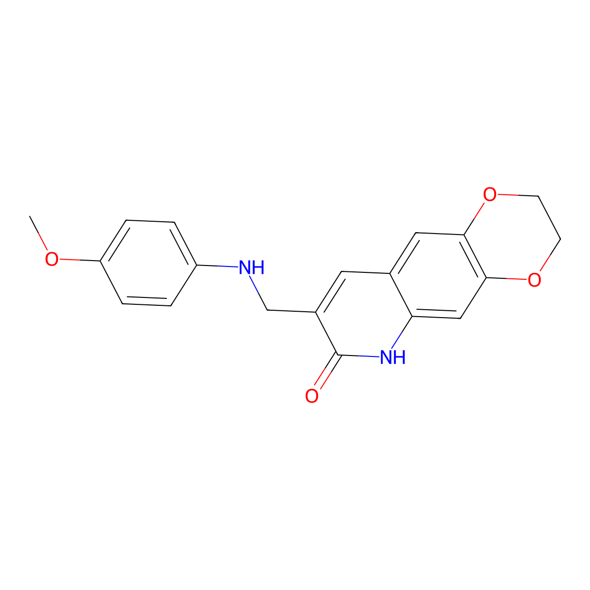 8-{[(4-methoxyphenyl)amino]methyl}-2,3-dihydro[1,4]dioxino[2,3-g]quinolin-7(6H)-one molecular structure, CAS 1554255-23-0
