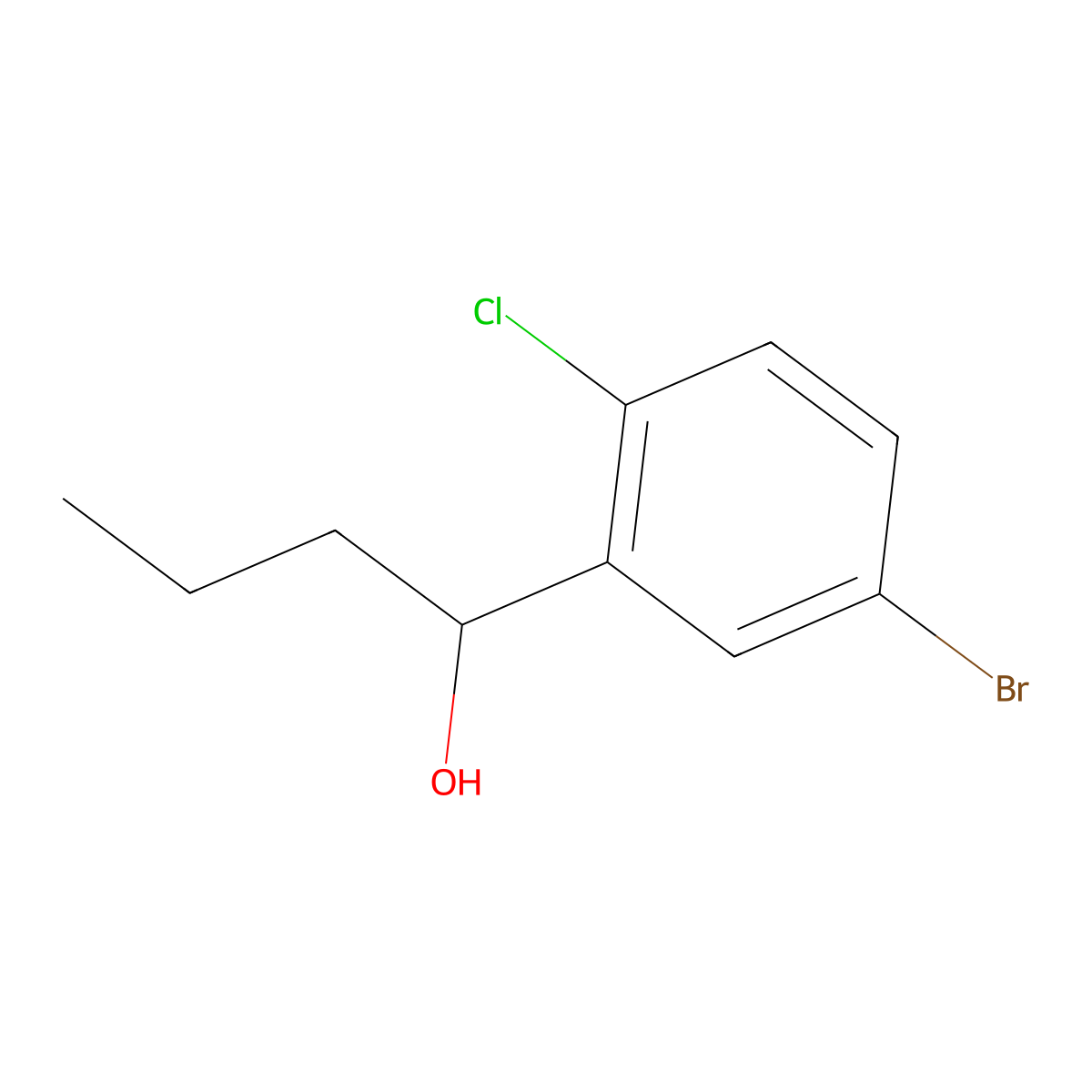 5-Bromo-2-chloro-alpha-propylbenZenemethanol molecular structure, CAS 1554275-98-7
