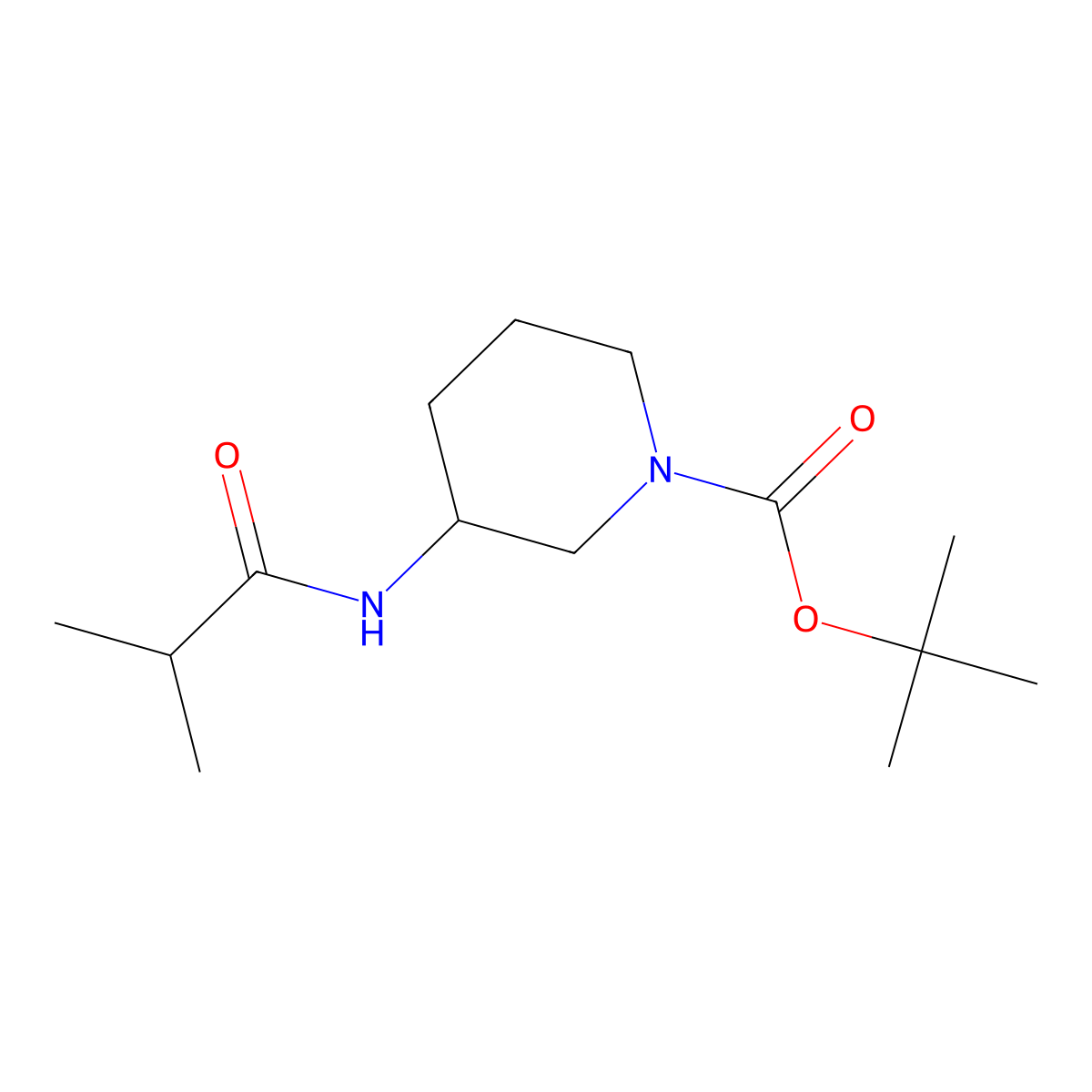 (S)-tert-Butyl 3-isobutyramidopiperidine-1-carboxylate molecular structure, CAS 1554277-06-3