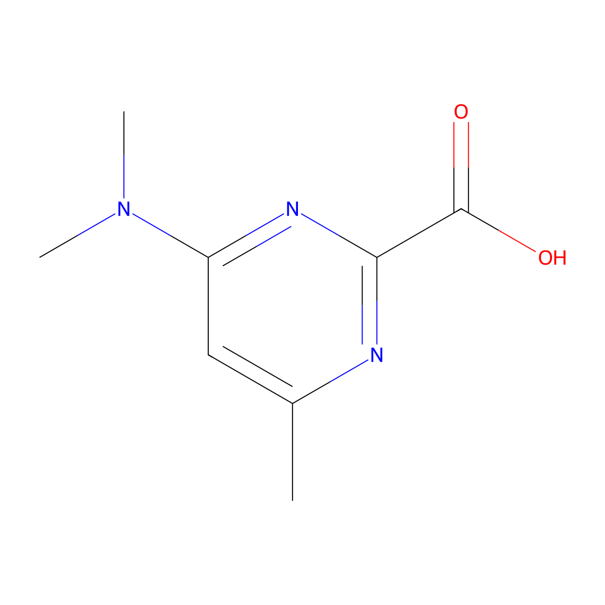 4-(Dimethylamino)-6-methylpyrimidine-2-carboxylic acid molecular structure, CAS 1554281-25-2