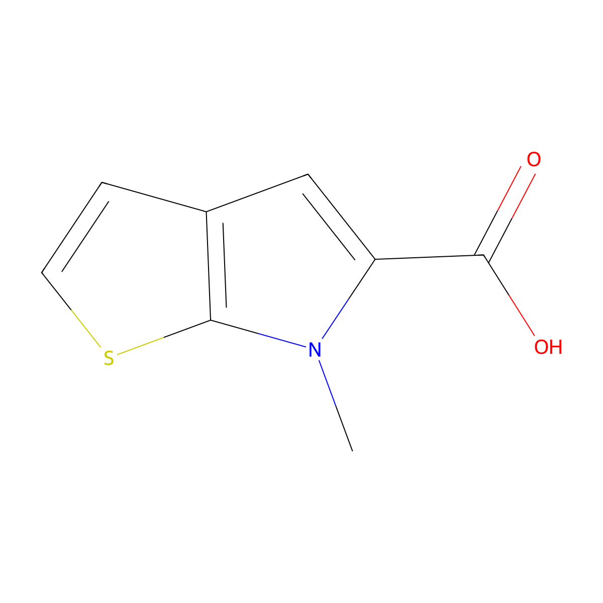 6-methyl-6H-thieno[2,3-b]pyrrole-5-carboxylic acid molecular structure, CAS 1554281-31-0