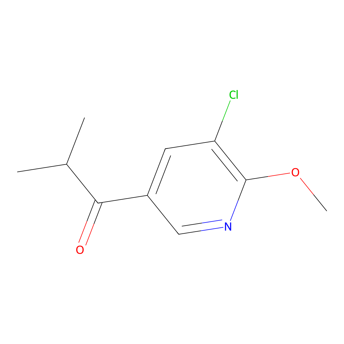 1-(5-Chloro-6-methoxy-3-pyridinyl)-2-methyl-1-propanone molecular structure, CAS 1554286-06-4