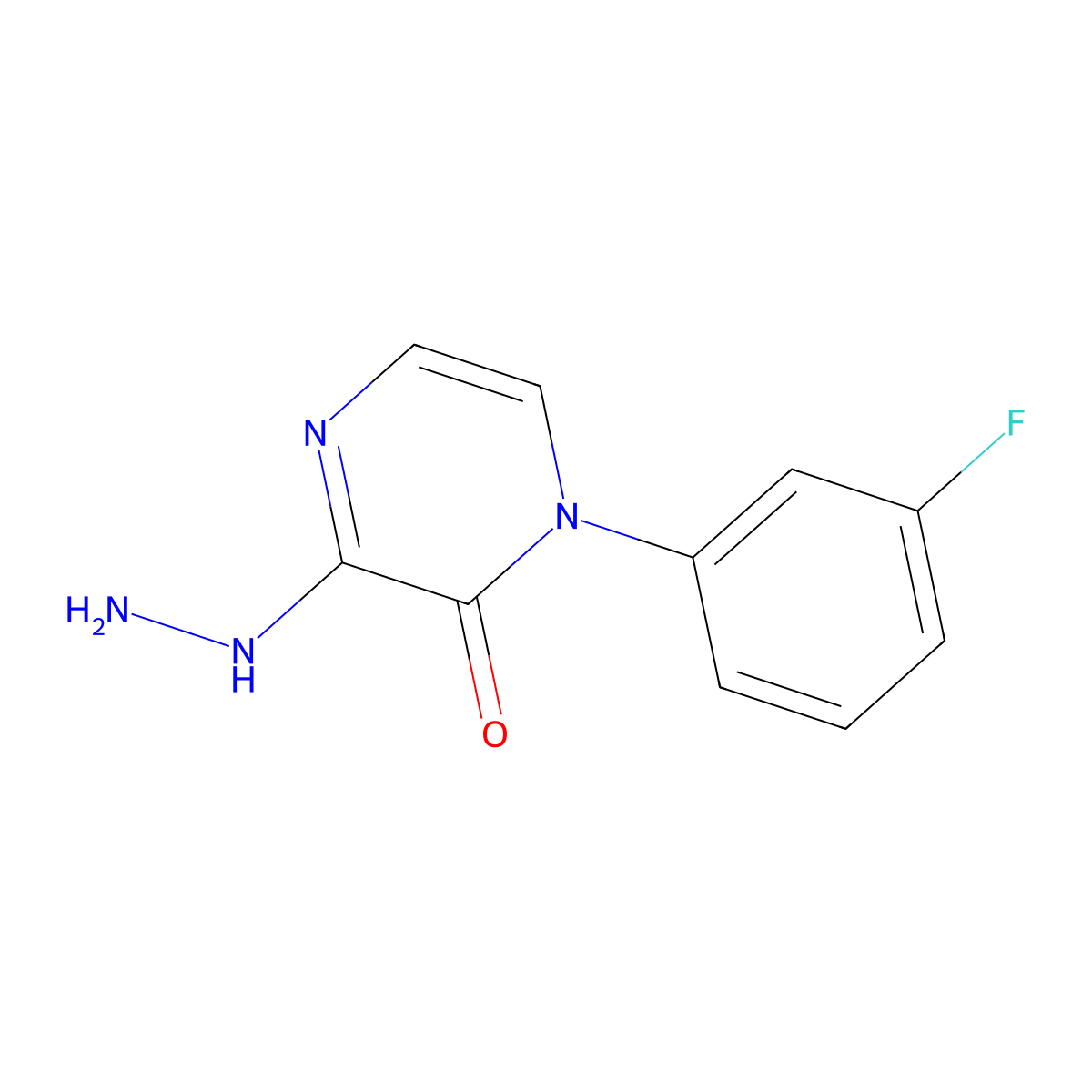1-(3-Fluoro-phenyl)-3-hydrazino-1H-pyrazin-2-one molecular structure, CAS 1554286-64-4