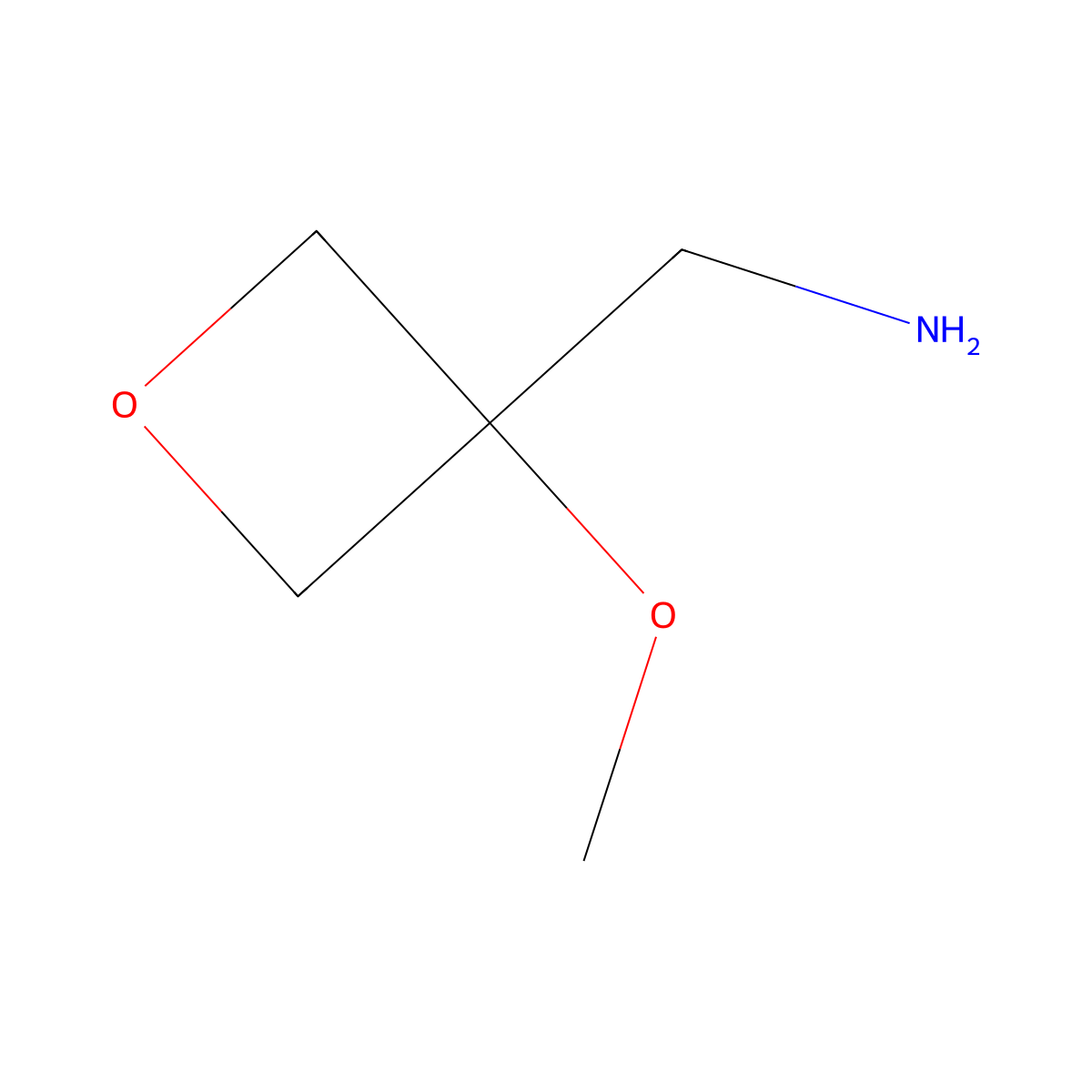 1-(3-Methoxyoxetan-3-yl)methanamine molecular structure, CAS 1554288-27-5