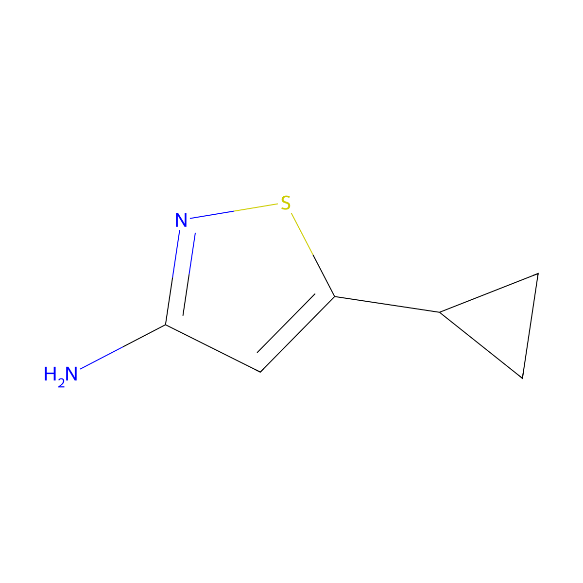5-Cyclopropyl-1,2-thiazol-3-amine molecular structure, CAS 1554288-78-6