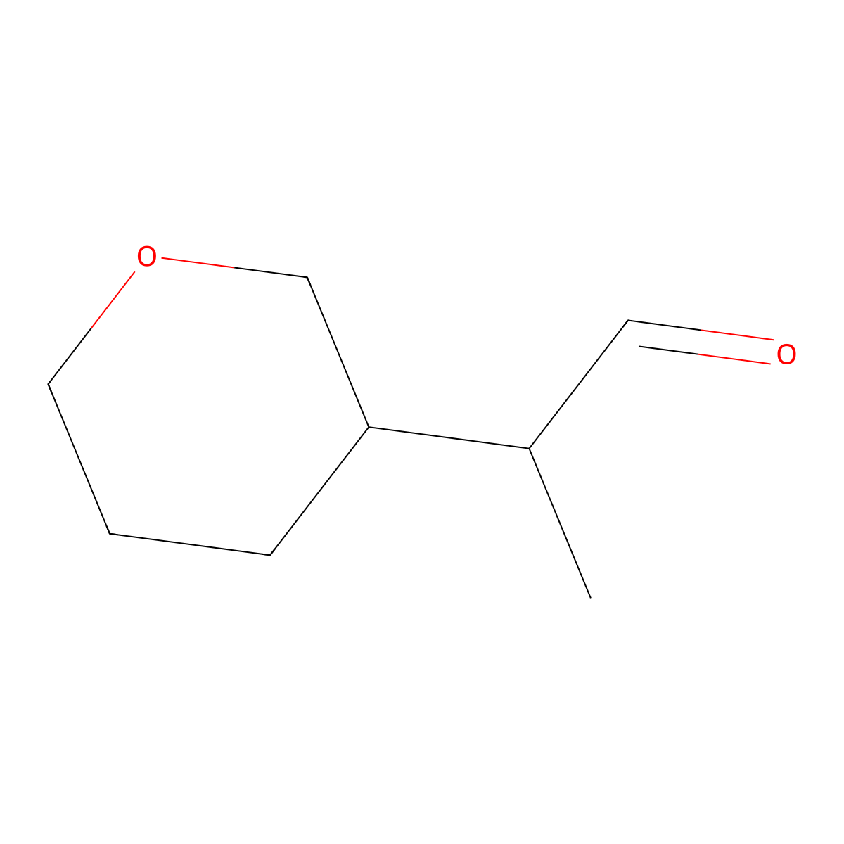 2-(Oxan-3-yl)propanal molecular structure, CAS 1554288-98-0