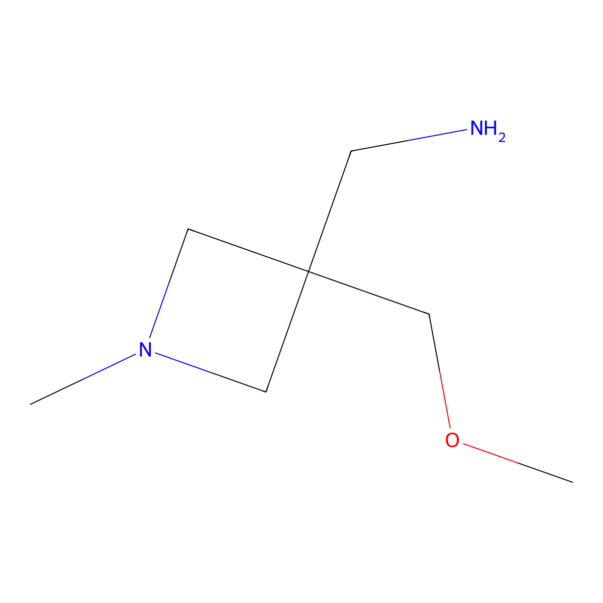 1-[3-(Methoxymethyl)-1-methylazetidin-3-yl]methanamine molecular structure, CAS 1554289-15-4