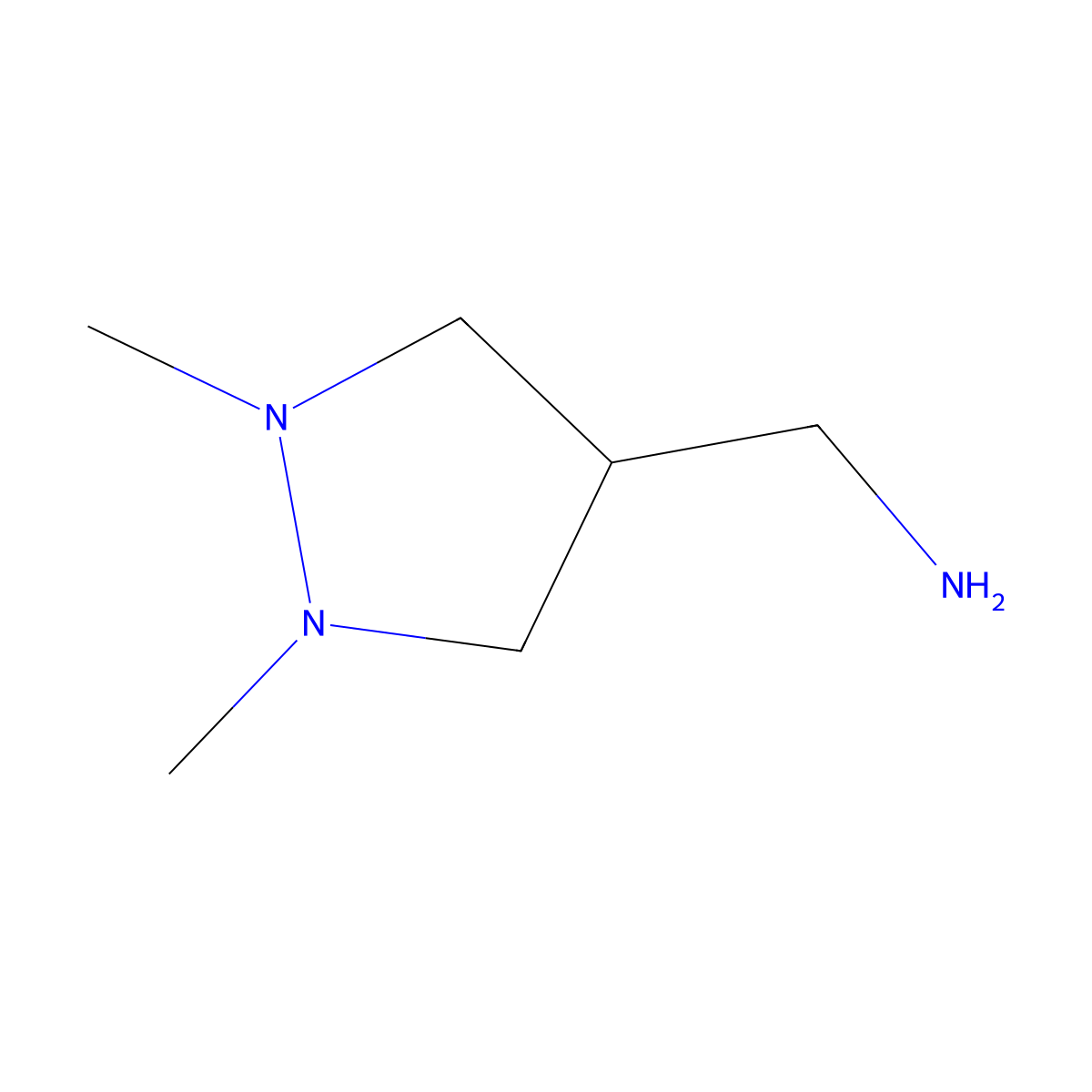 (1,2-Dimethylpyrazolidin-4-yl)methanamine molecular structure, CAS 155429-88-2