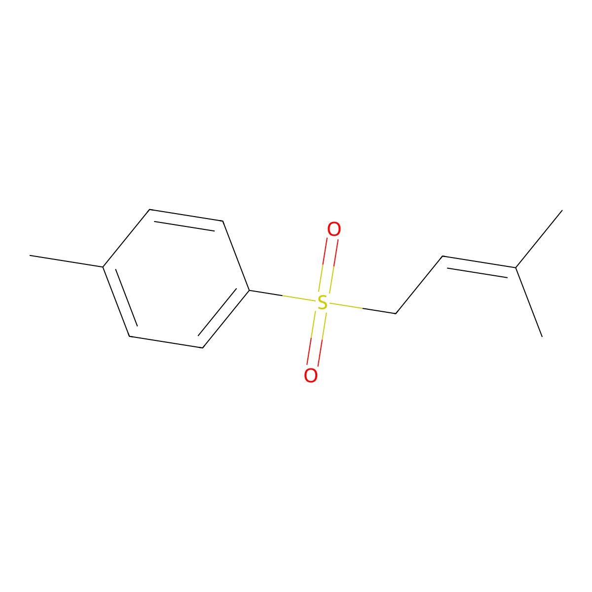 1-Methyl-4-[(3-methyl-2-butenyl)sulfonyl]benzene molecular structure, CAS 15543-64-3