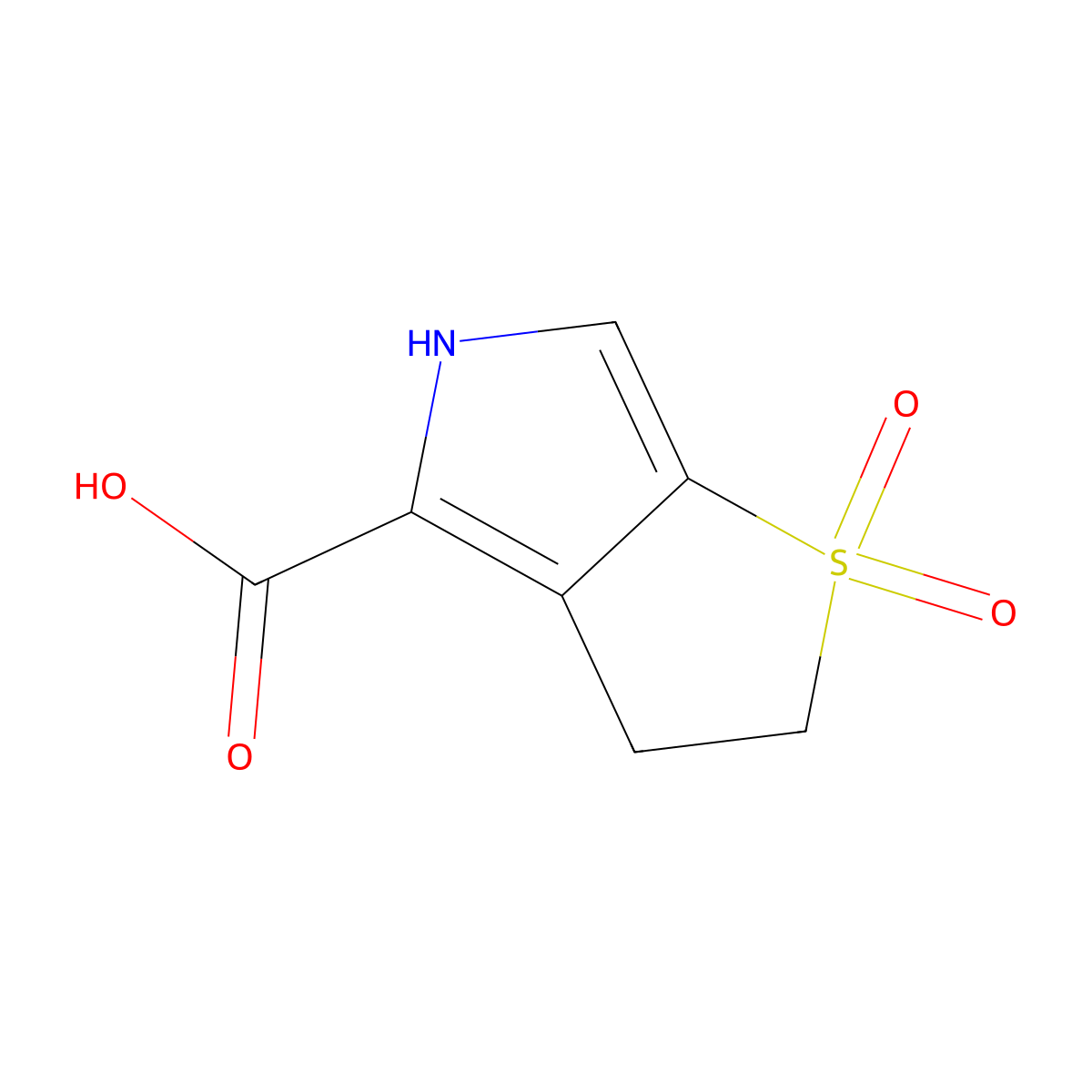 1,1-dioxo-2H,3H,5H-1lambda6-thieno[2,3-c]pyrrole-4-carboxylic acid molecular structure, CAS 1554303-12-6