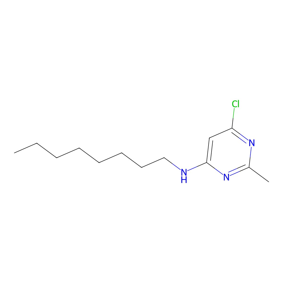6-chloro-2-methyl-N-octylpyrimidin-4-amine molecular structure, CAS 1554311-13-5