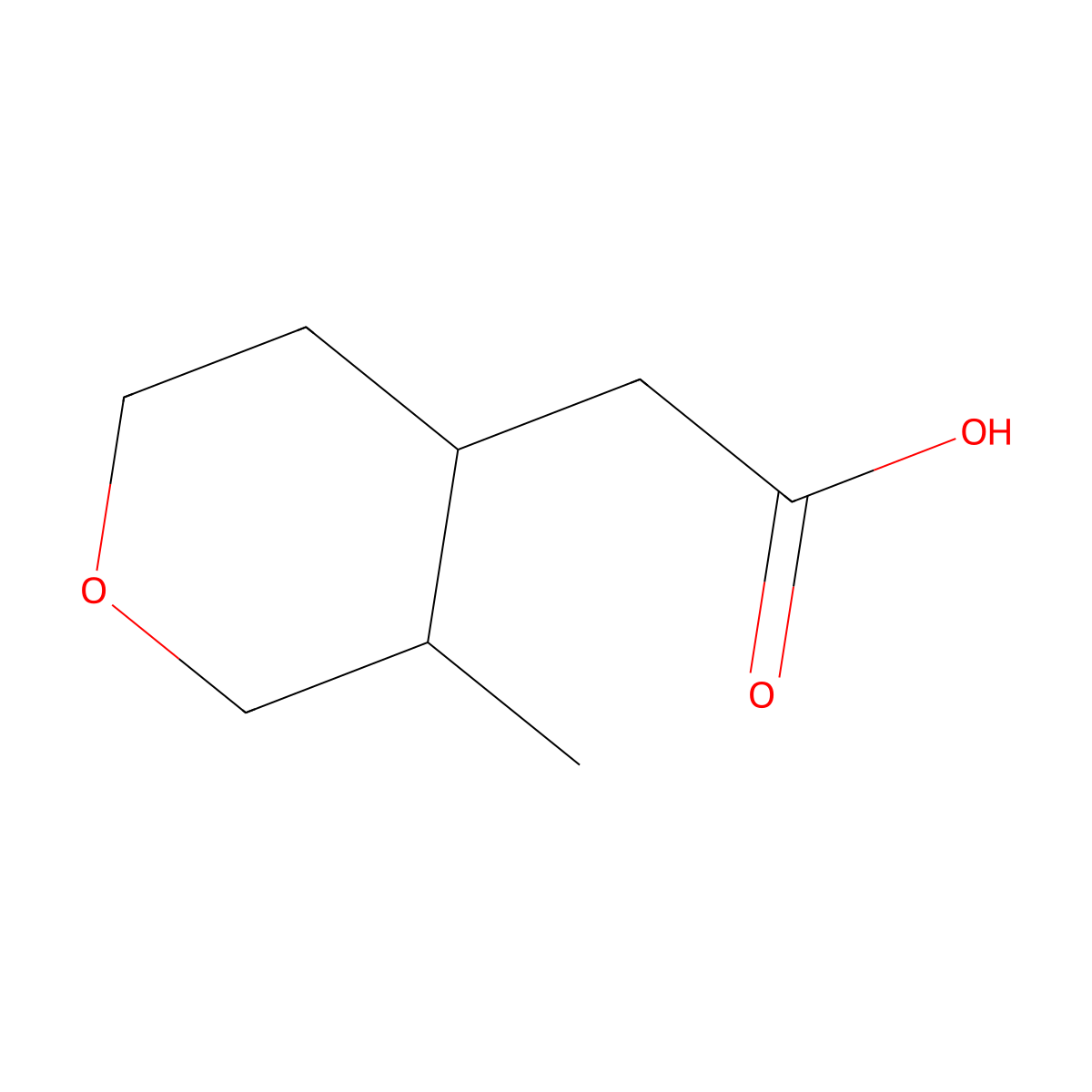 2-(3-Methyloxan-4-yl)acetic acid molecular structure, CAS 1554313-88-0