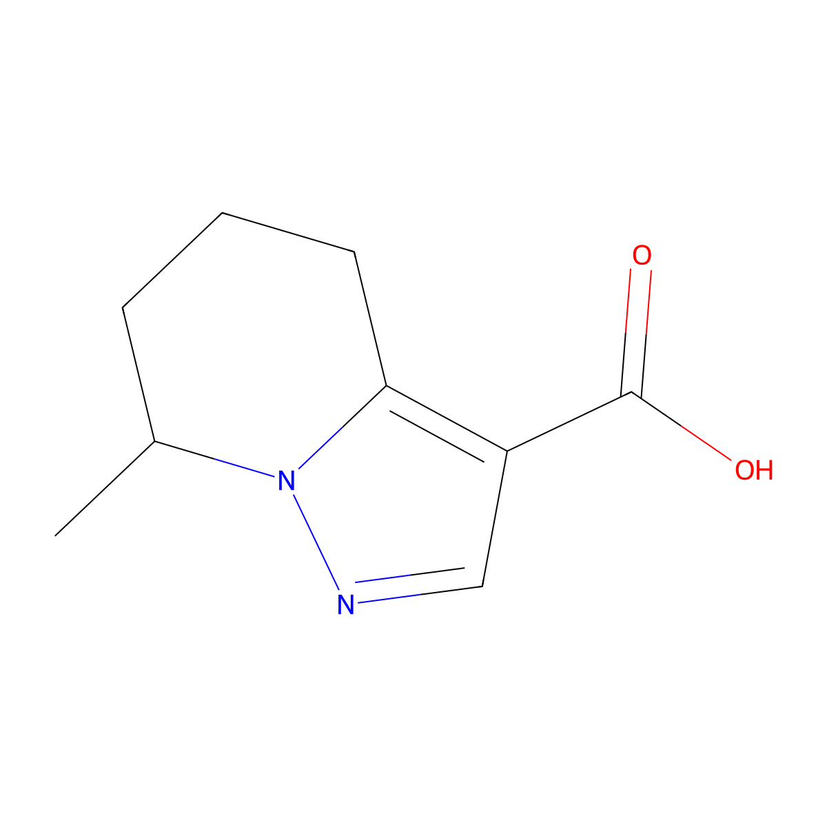 7-Methyl-4,5,6,7-tetrahydropyrazolo[1,5-a]pyridine-3-carboxylic acid molecular structure, CAS 1554316-81-2