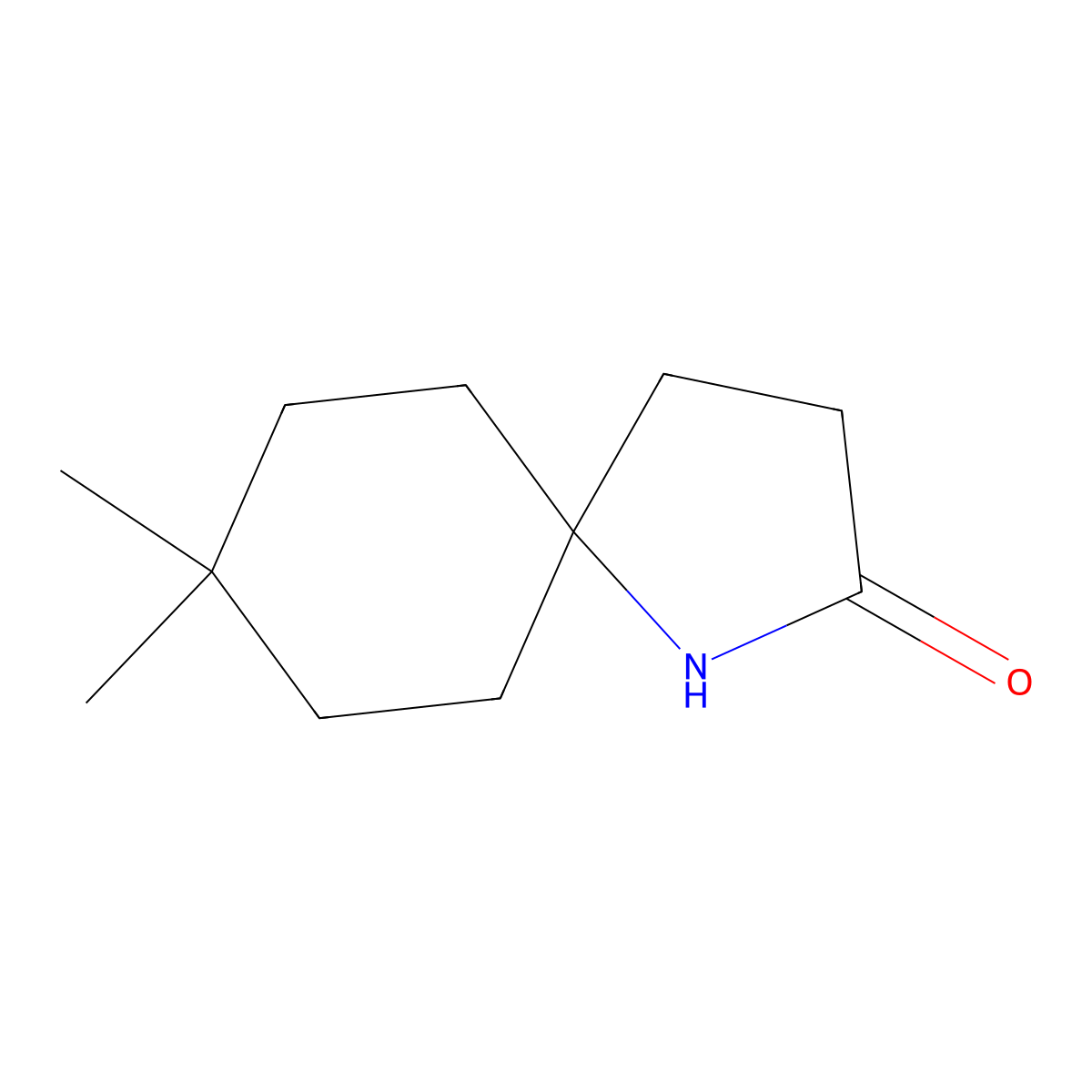 8,8-Dimethyl-1-azaspiro[4.5]decan-2-one molecular structure, CAS 1554317-24-6