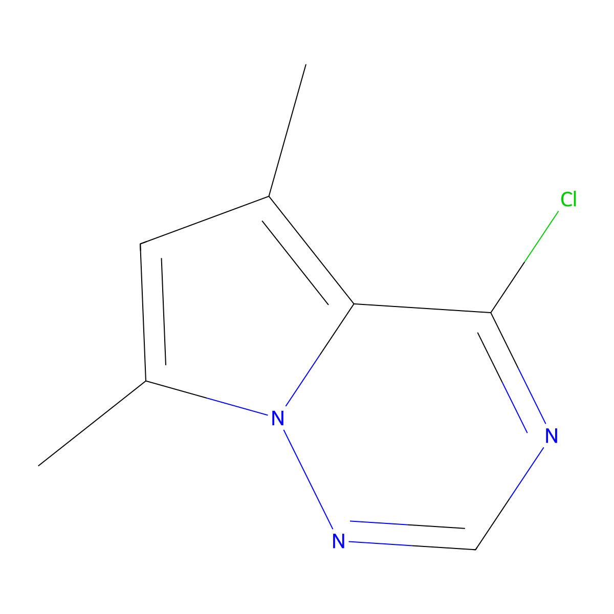 4-Chloro-5,7-dimethylpyrrolo[2,1-f][1,2,4]triazine molecular structure, CAS 1554317-34-8